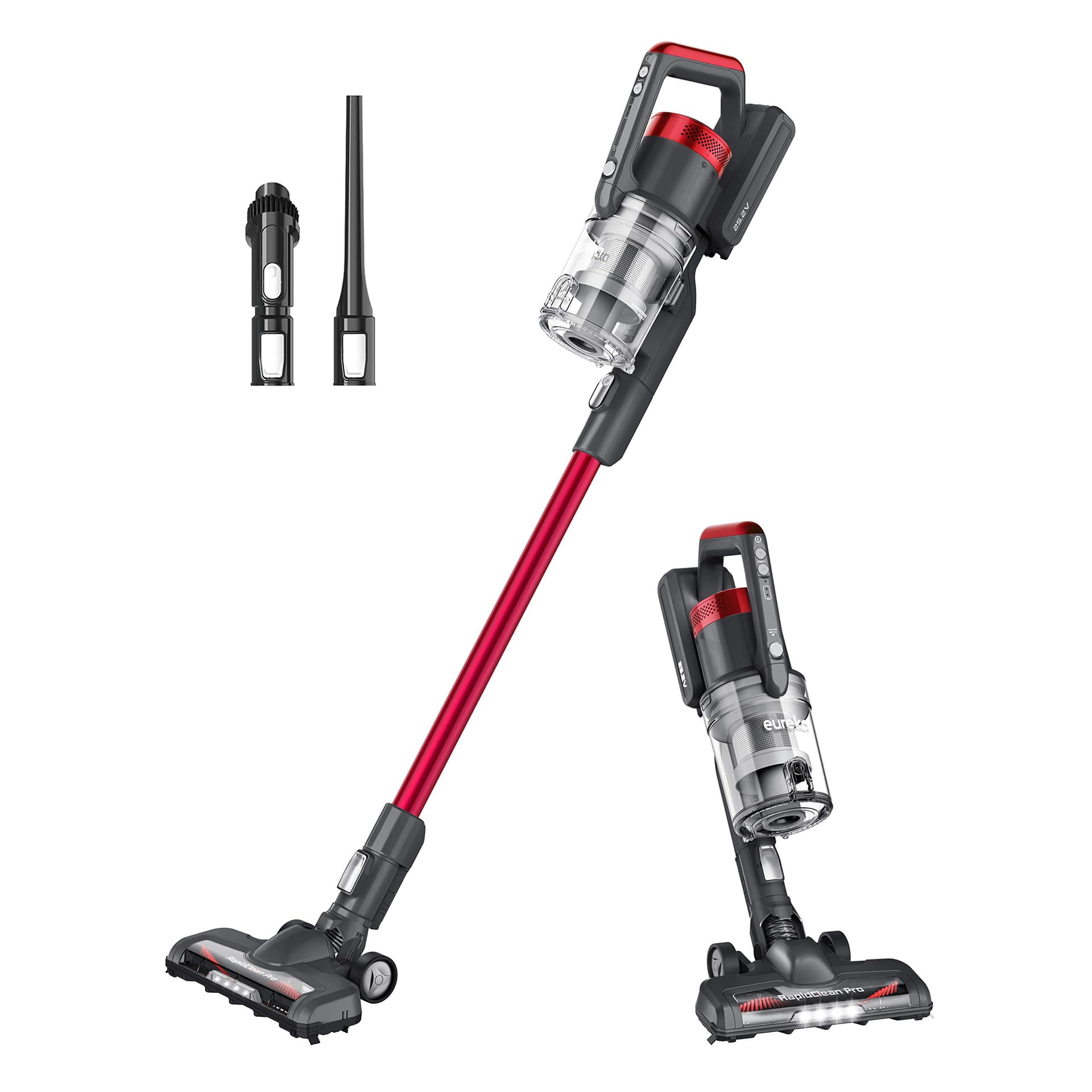 Eureka RapidClean Pro NEC186 Lightweight Cordless Stick Vacuum Cleaner for Hard Floors - Rose Red