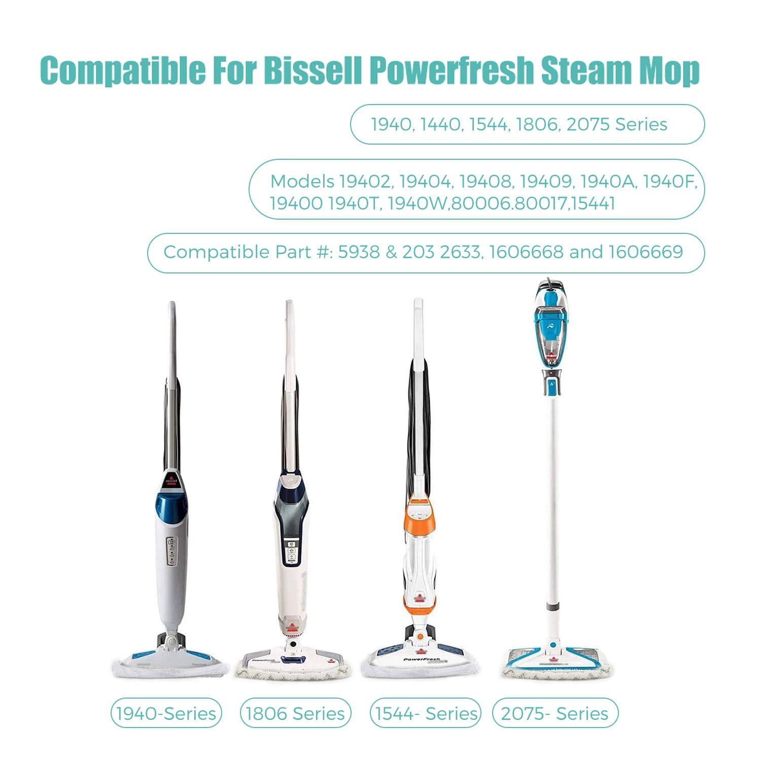 6 Pack Washable Steam Mop Pads Replacement for Bissell Powerfresh 1940 Series - Review Image 2