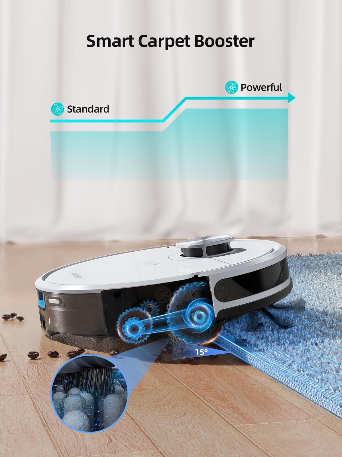 Airzeen Robot Vacuum and Mop with Self-Emptying Base Station, Powerful Suction, Laser Navigator, Smart Mapping, 180Mins Runtime, App Control - Ideal for Carpet/Pet Hair - Review Image 5