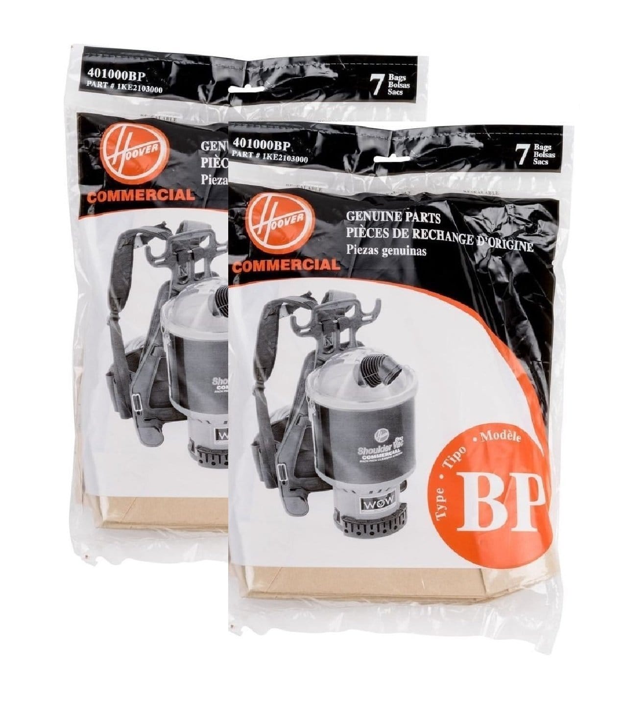 Genuine Hoover Shoulder Vac and Back Pack Type BP Bags 401000BP (14 Bags)