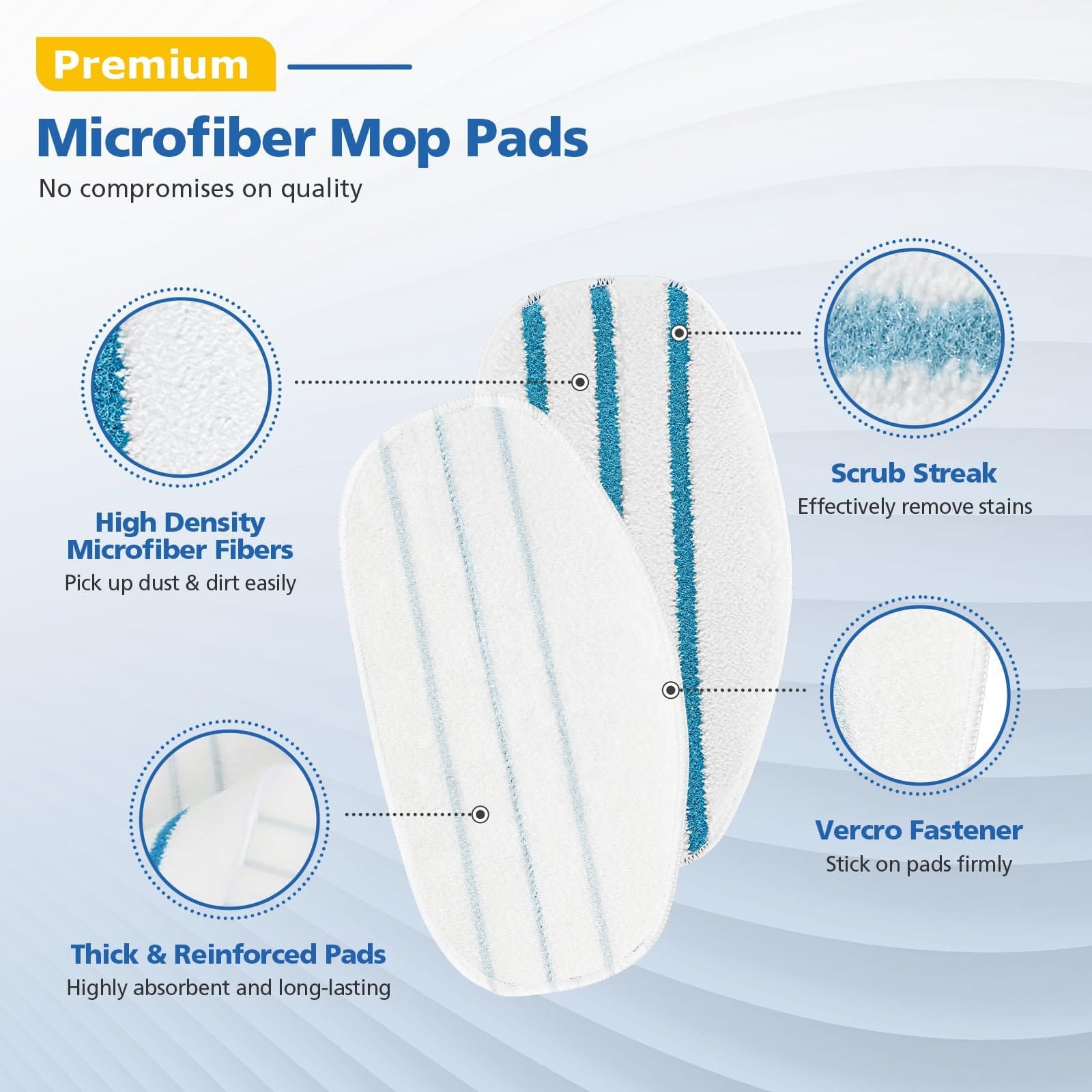 6 Pack Replacement Microfiber Steam Mop Pads for Pursteam Thermapro 10-in-1 - Review Image 2