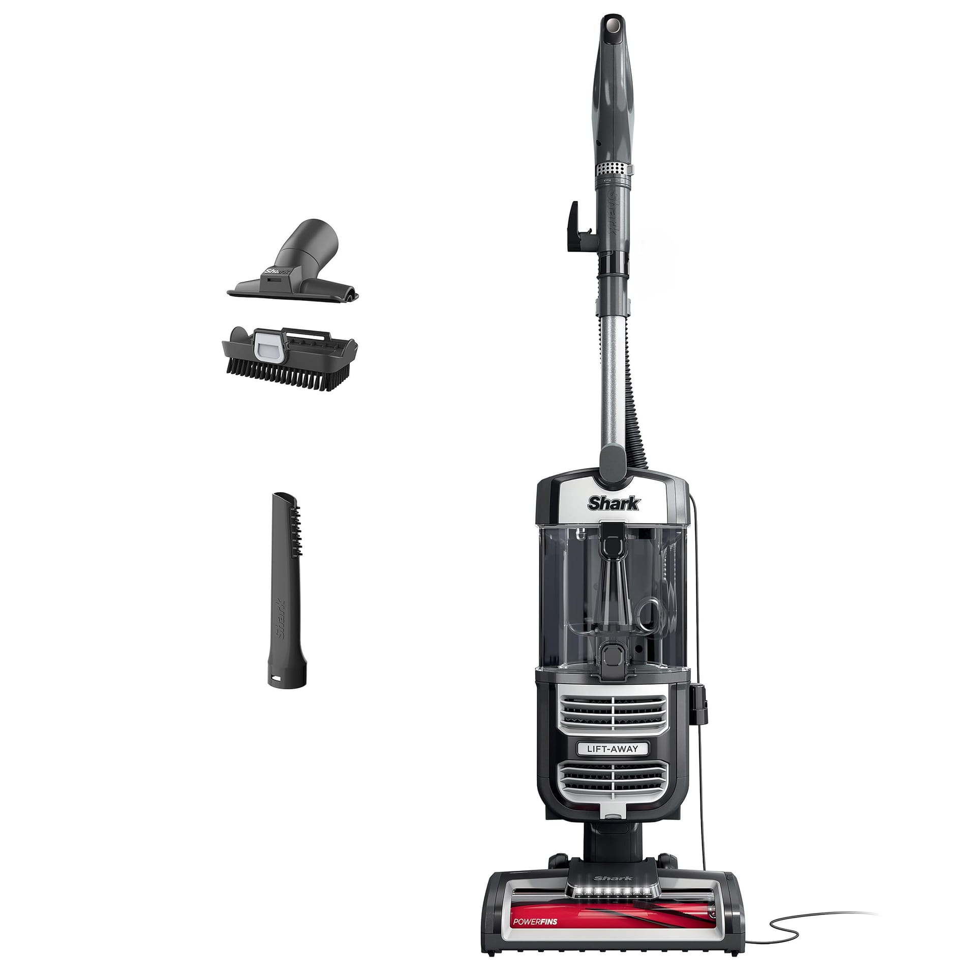 Renewed Shark UV730 Navigator Lift-Away Upright Vacuum with Powerfins Hairpro Brushroll, HEPA Filter, LED Headlights, Swivel Steering - Gray