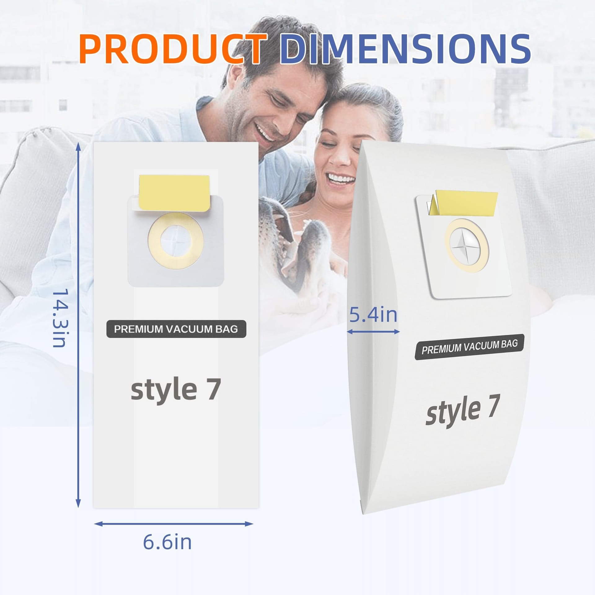 9 Pack Style 7 Vacuum Bags Compatible With Bissell Upright HEPA Filter Vacuums Part 32120,1739,71Y7,3545,3550,3554 - Review Image 2