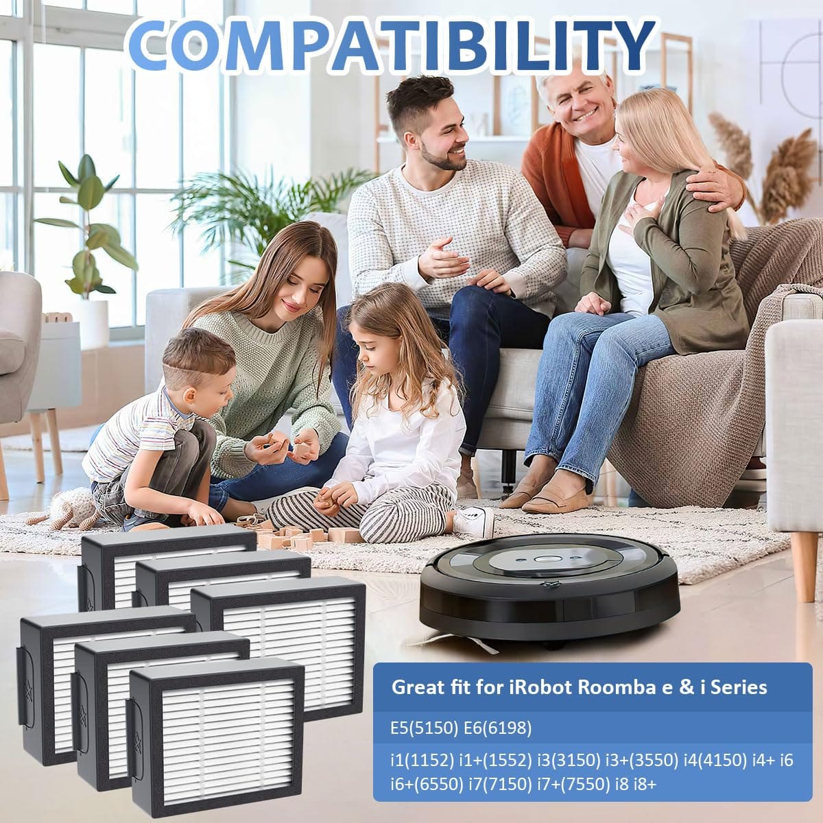 High-Efficiency 6 Pack Hepa Filters for Irobot Roomba E, I, J Series Vacuum Cleaner - Review Image 4