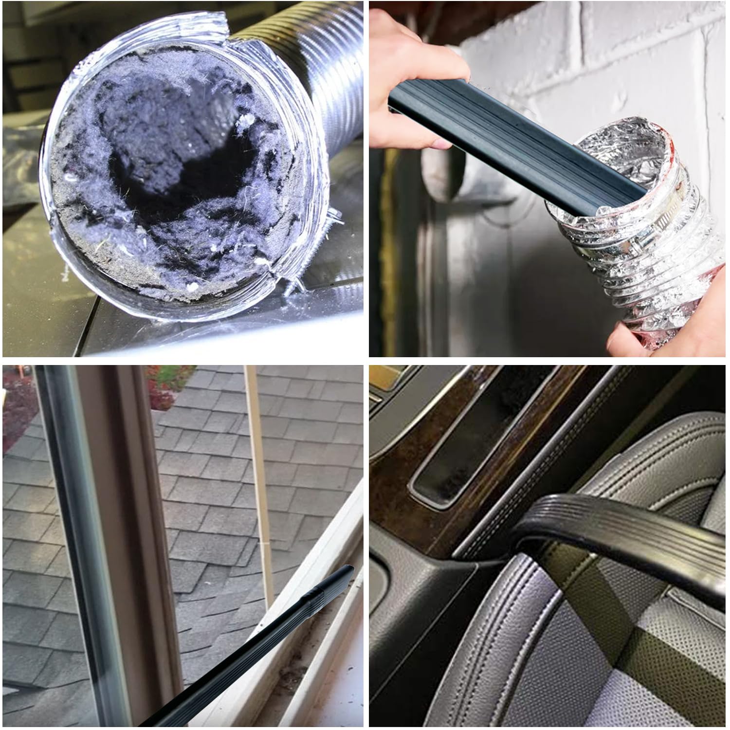 FlexiCrevice Tool for Dyson Cordless Vacuums - Attachments for Dryer Vent, Car Detailing, Corners - Dryer Vent Cleaner Kit - Review Image 5