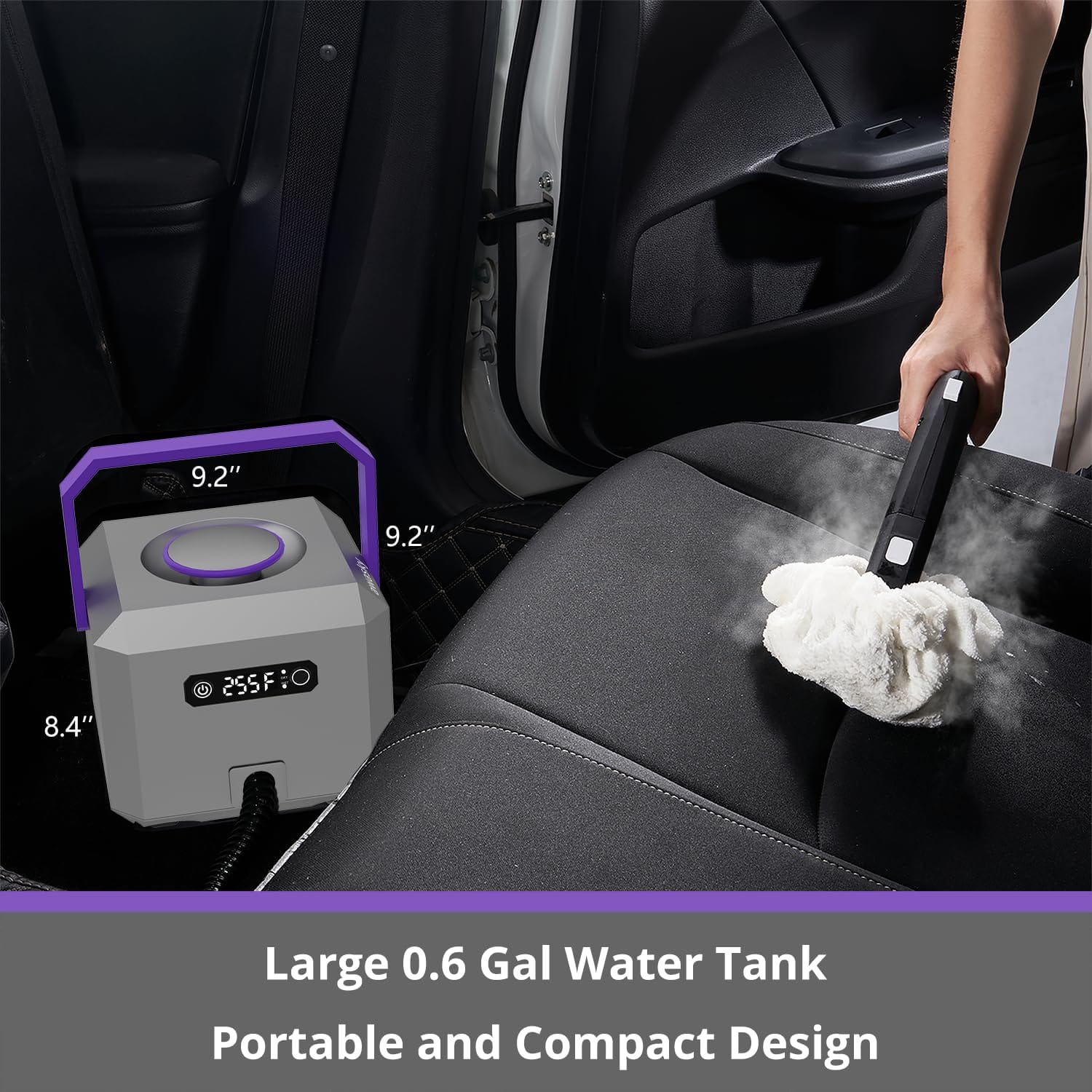 Awasky Steam Cleaner - Fast Heating Handheld Mop for Home, Car Detailing, Upholstery, Tile, Grout, Floor Cleaning - Review Image 5