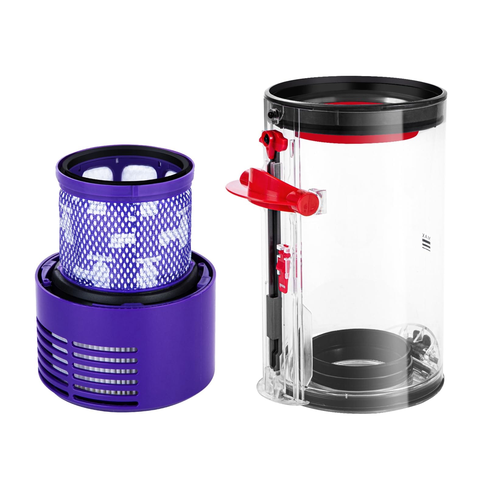 Upgraded Canister Dust Bucket and HEPA Filter Replacement Parts for Dyson Cyclone V10 Vacuums
