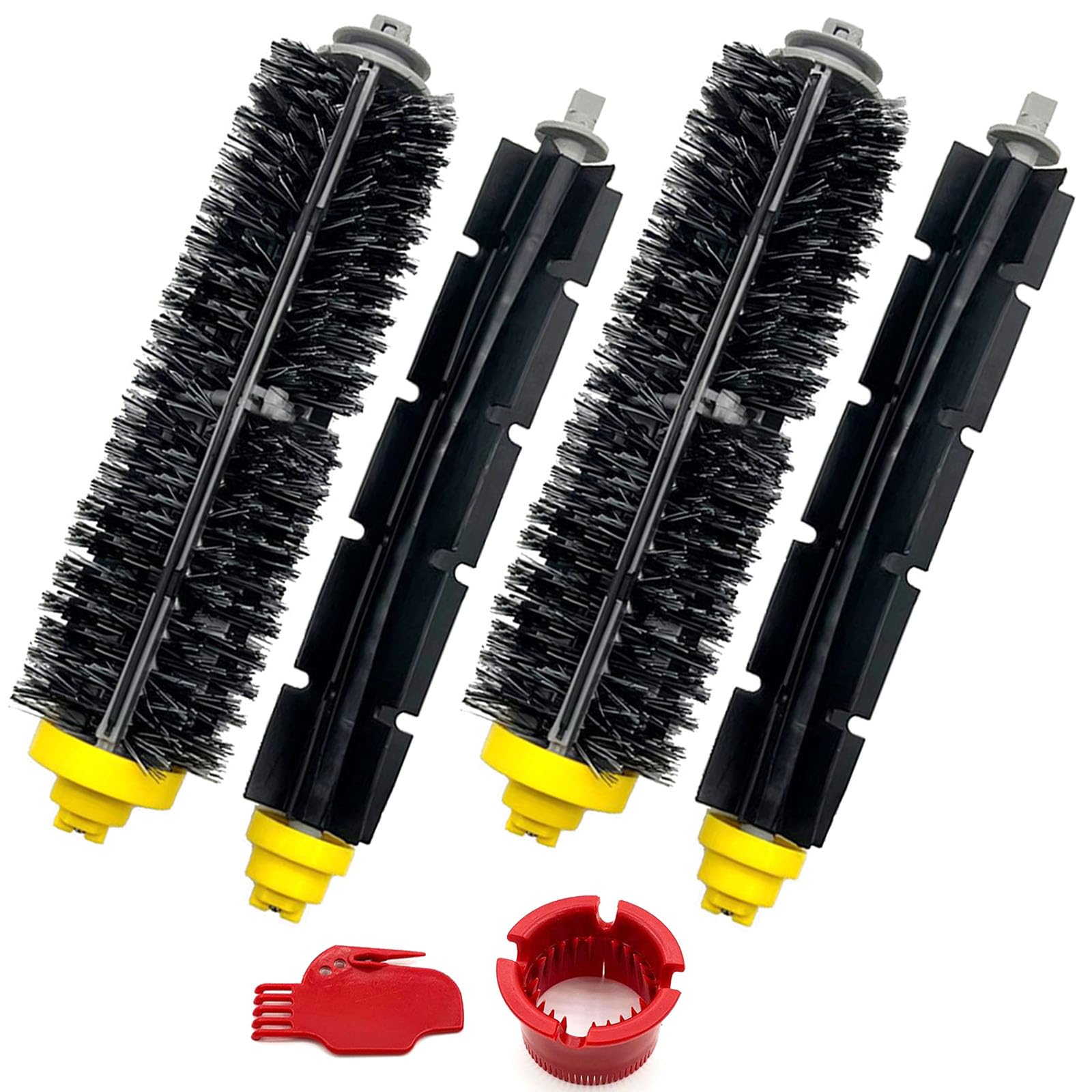 Replacement Parts for iRobot Roomba 600 & 500 Series Vacuum Cleaner - 2 Bristle & 2 Beater Brush Set
