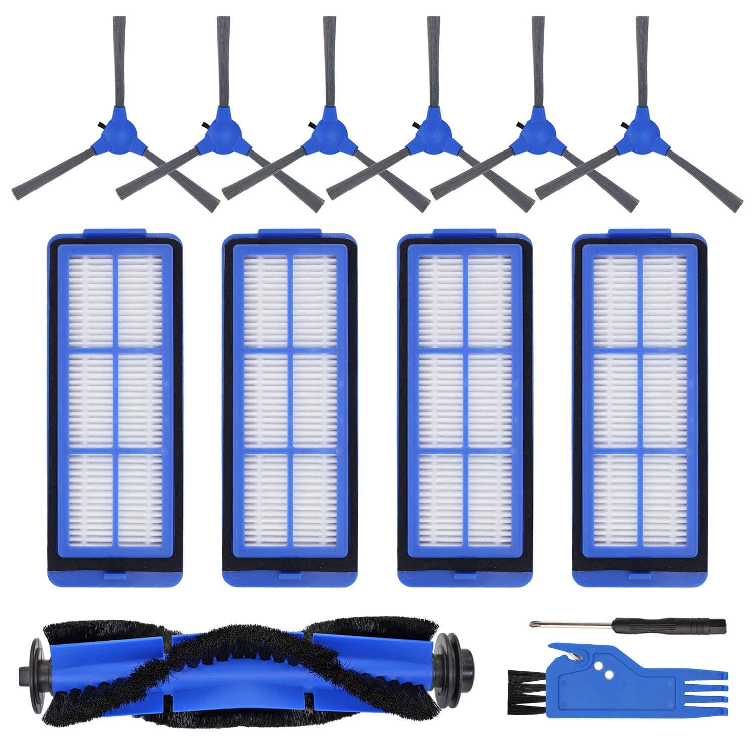 Rongju Replacement Parts Kit for Eufy Robotic Vacuums - Filters, Brushes, Roller Brush - Compatible with Eufy 11S Max, 15C Max, 30C Max, G30 Series