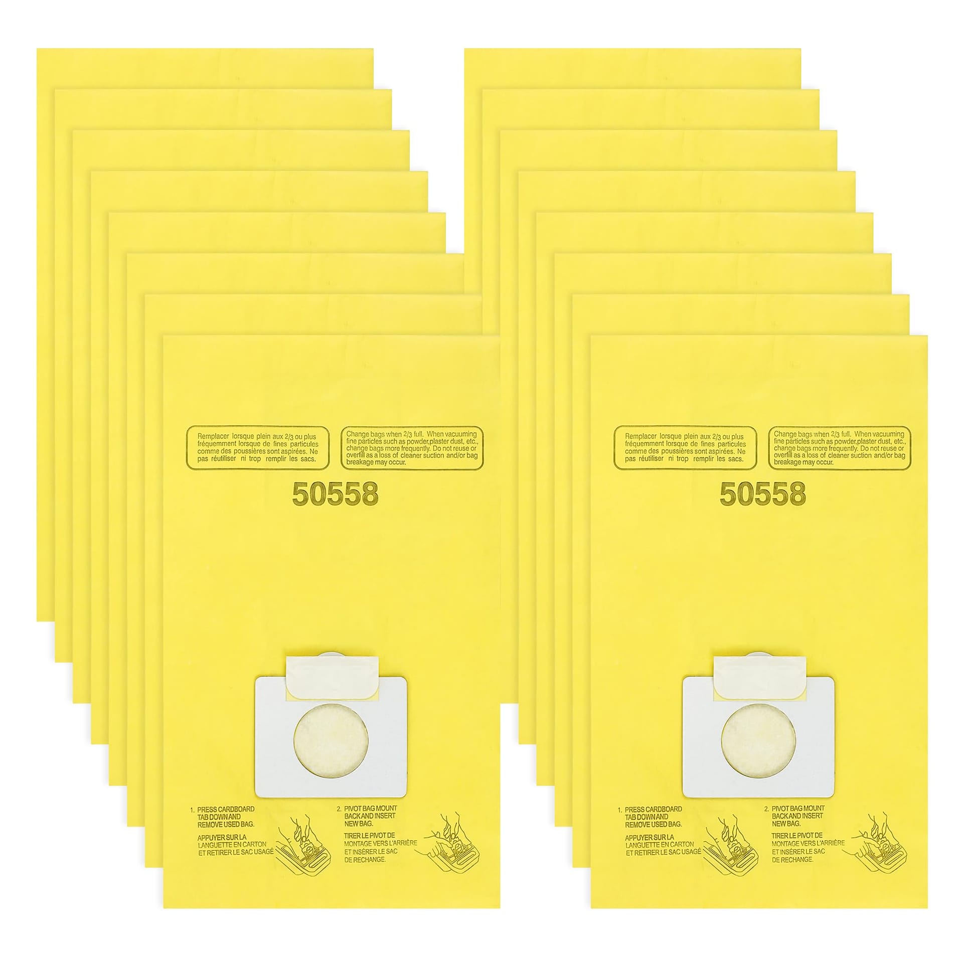 HEPA Filter Canister Vacuum Bags Replacement for Kenmore Type C/Q 50555 50558 50557 - 16 Pack
