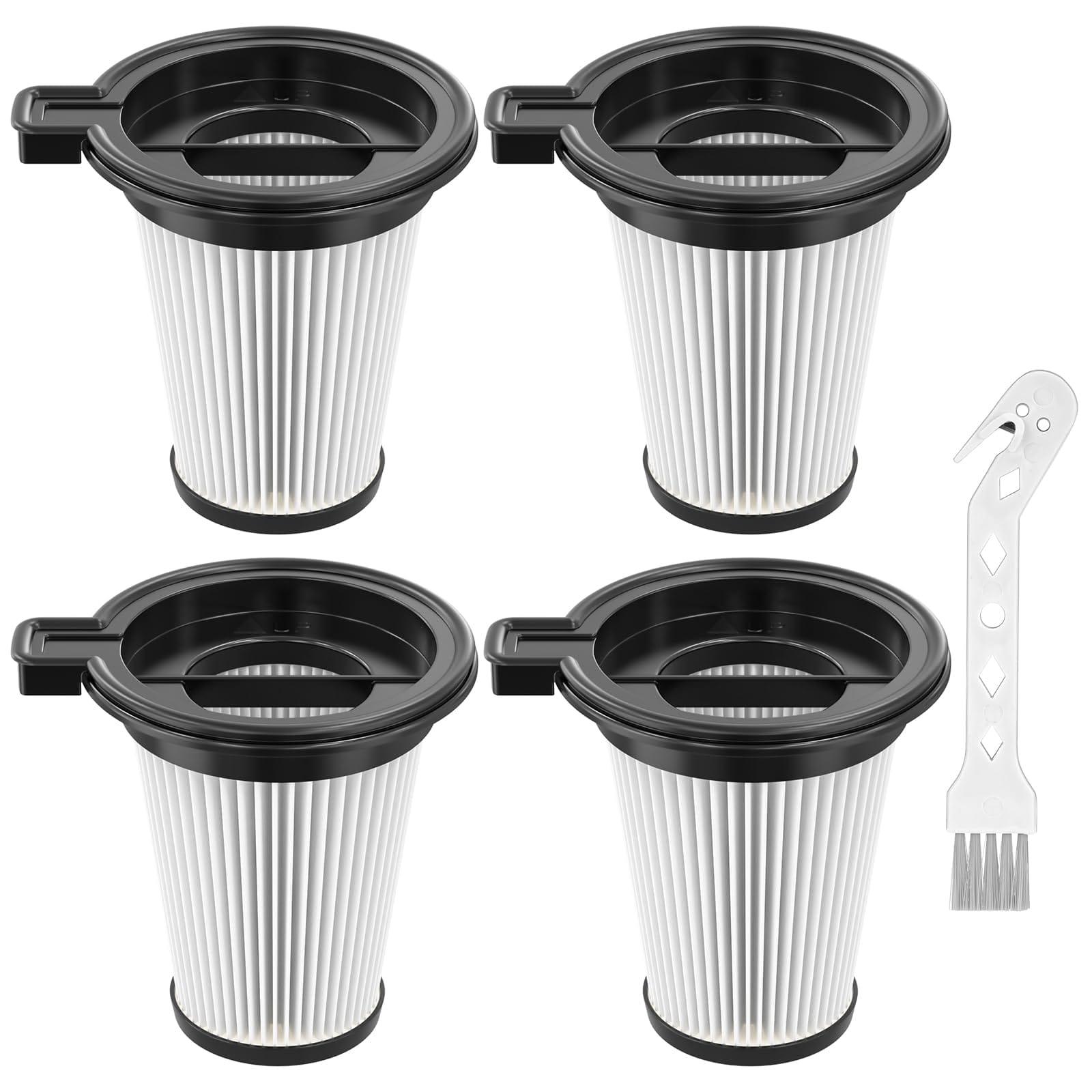 4 Pack Replacement HEPA Filters for Wyze Cordless Vacuum Cleaner with Cleaning Brush