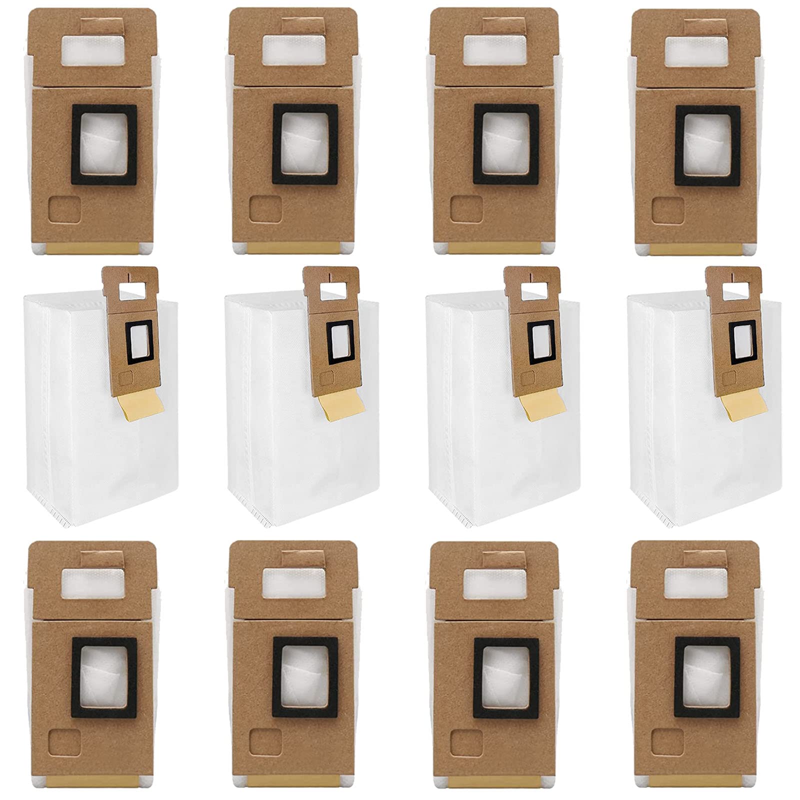 Lesinavac 12 Pack S7 Dust Bags Replacement for Roborock S7 Vacuum Cleaner Auto-Empty Dock, Large Capacity 3L, HEPA Filter Compatible with S7 S7+