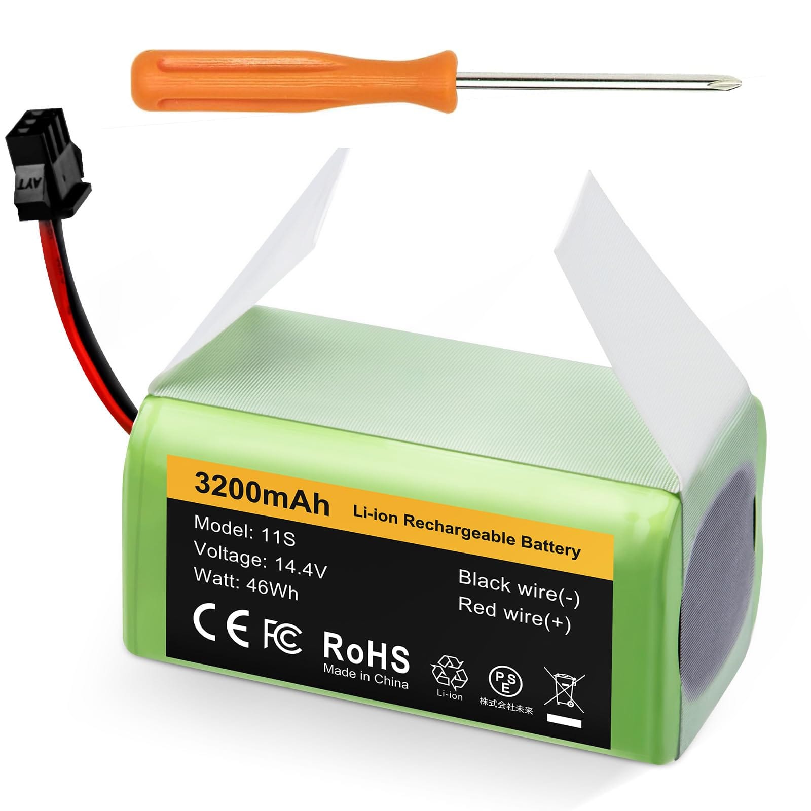 High Capacity Firstpower 3200mAh Battery Compatible with Eufy & Ecovacs Deebot Robot Vacuum Cleaners
