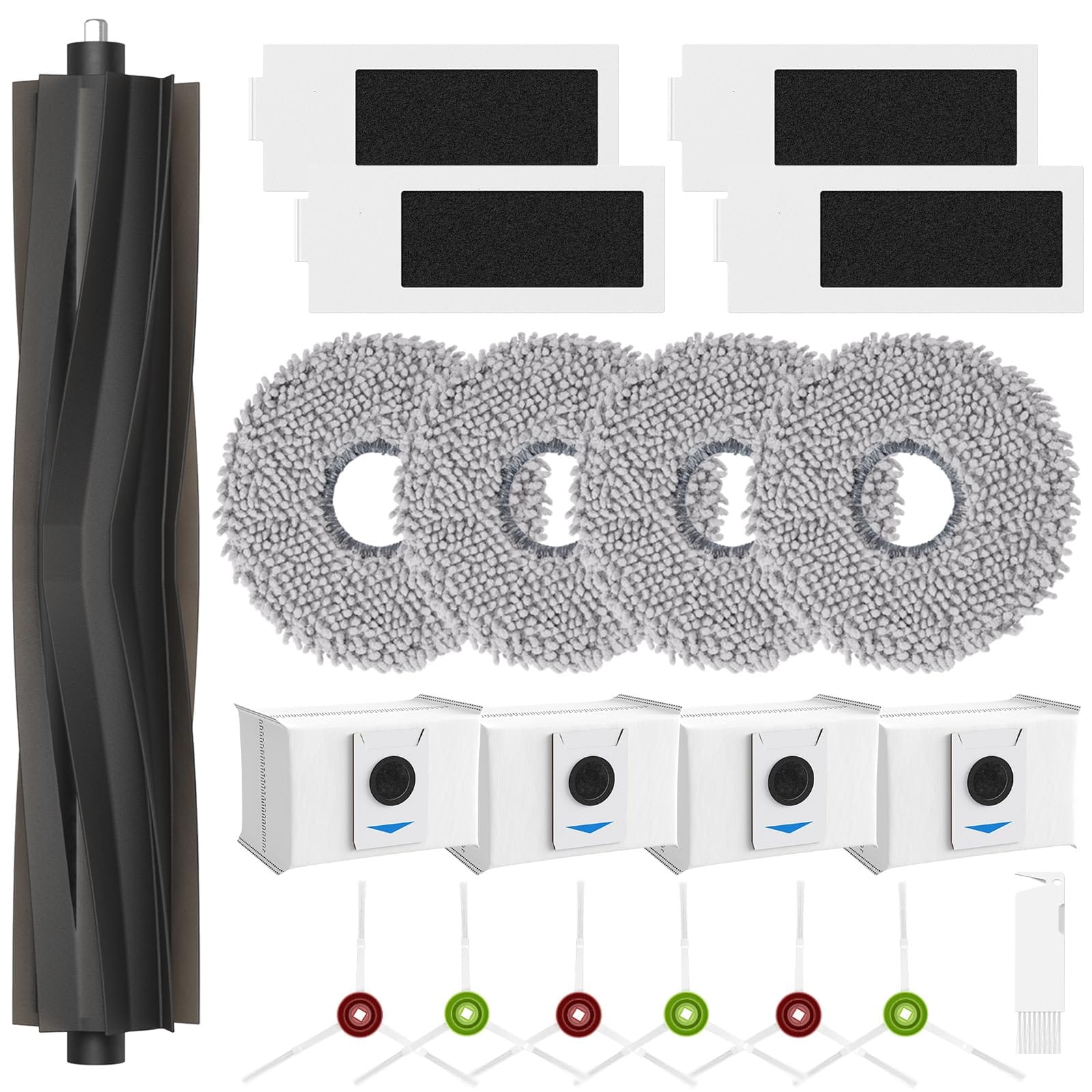 Replacement Parts for Ecovacs T20 Omni/Max/Pro - Vacuum Cleaner Accessories Kit with Main Brush, Hepa Filters, Mop Pads, Vacuum Bags, Side Brushes