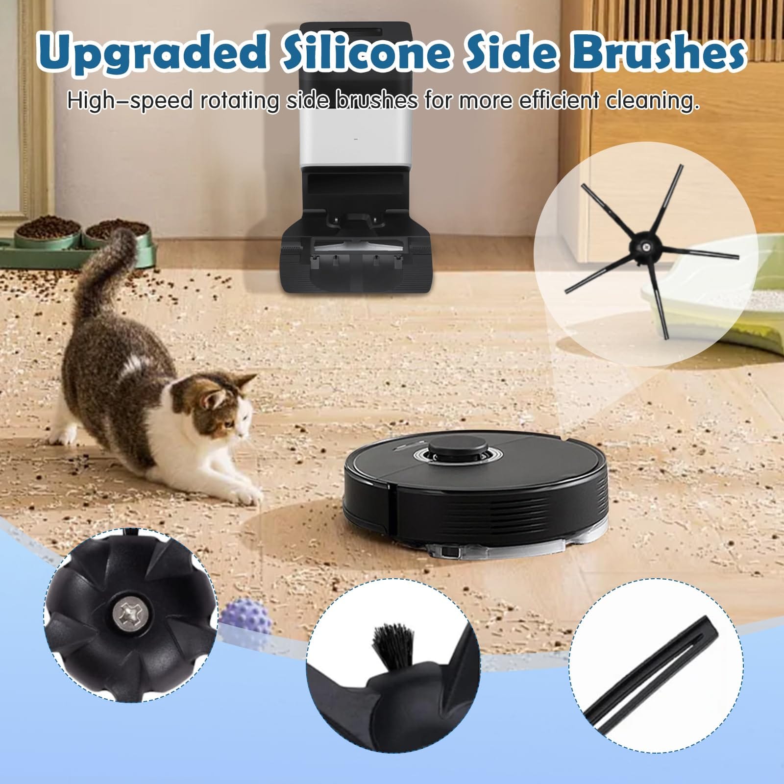 20Pcs Q7 Replacement Accessories Kit for Roborock Q7 / Q7+ Robot Vacuum - Main Brushes, Mop Cloths, Side Brushes, HEPA Filters, Cleaning Tool - Review Image 5