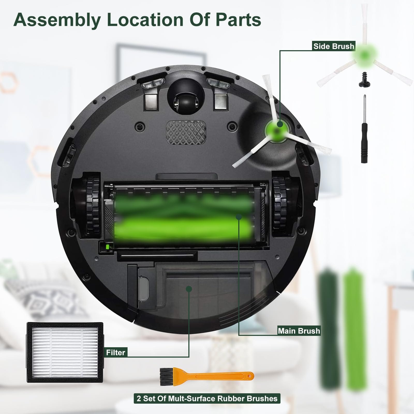 Replacement Parts Kit for E/I/J Series Robot Vacuums - Compatible with E5 E6 E7 I2 I3 I3+ I4 I4+ I6 I6+ I7 I7+ I8 I8+/Plus - Review Image 4