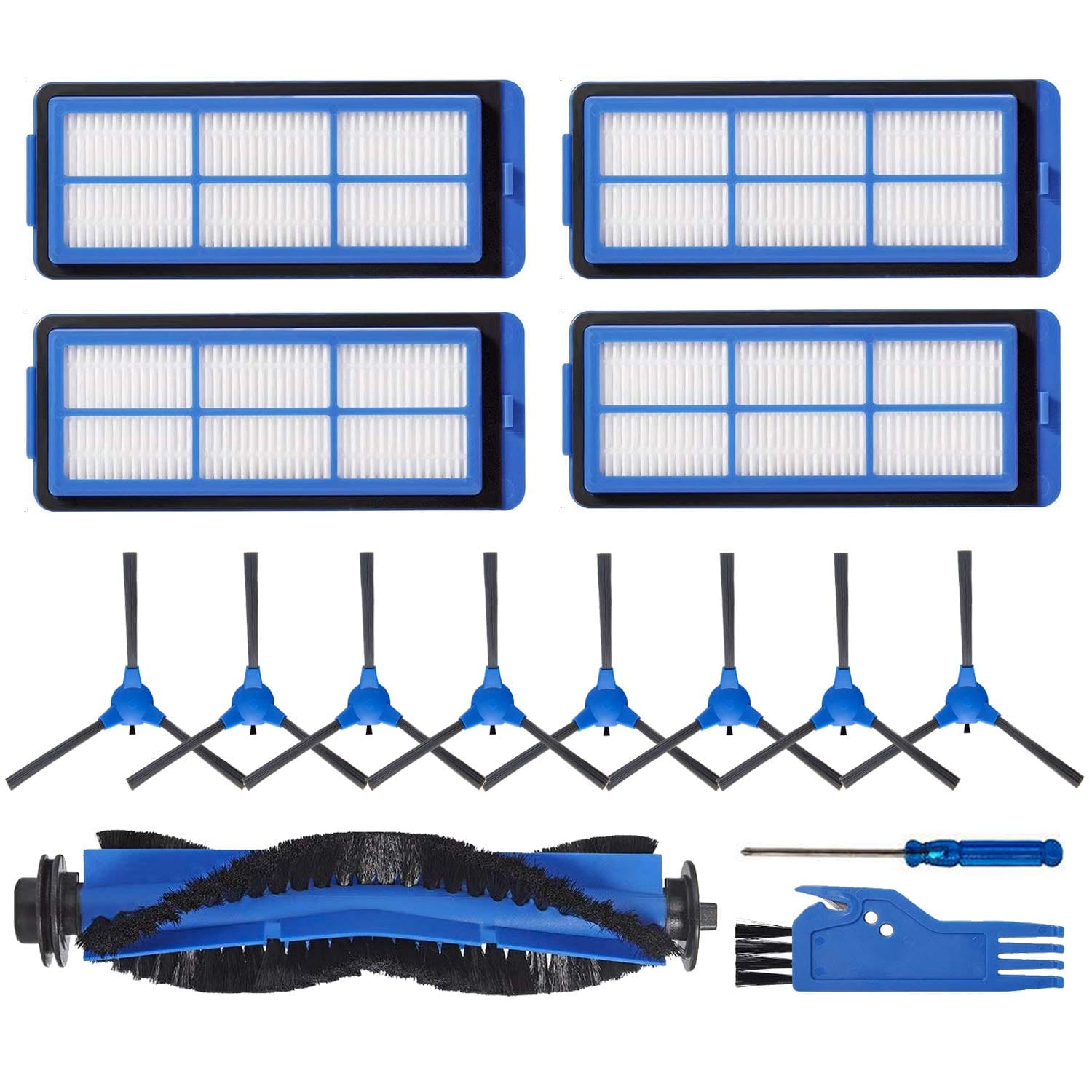 Eufy Robovac Replacement Parts Kit - Main Brush, Side Brushes, Filters - Compatible with Robovac 11S Max, 15C Max, 30C Max, G30 Edge, G10 Hybrid