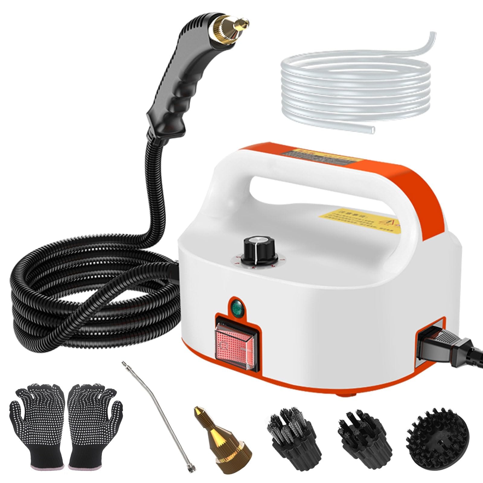 Portable 2500W Steam Cleaner for Car Detailing and Home Use - High Heat Handheld Steamer for Bed Bugs, Windows, Furniture, Kitchen, Bathroom, Grout, and Tile