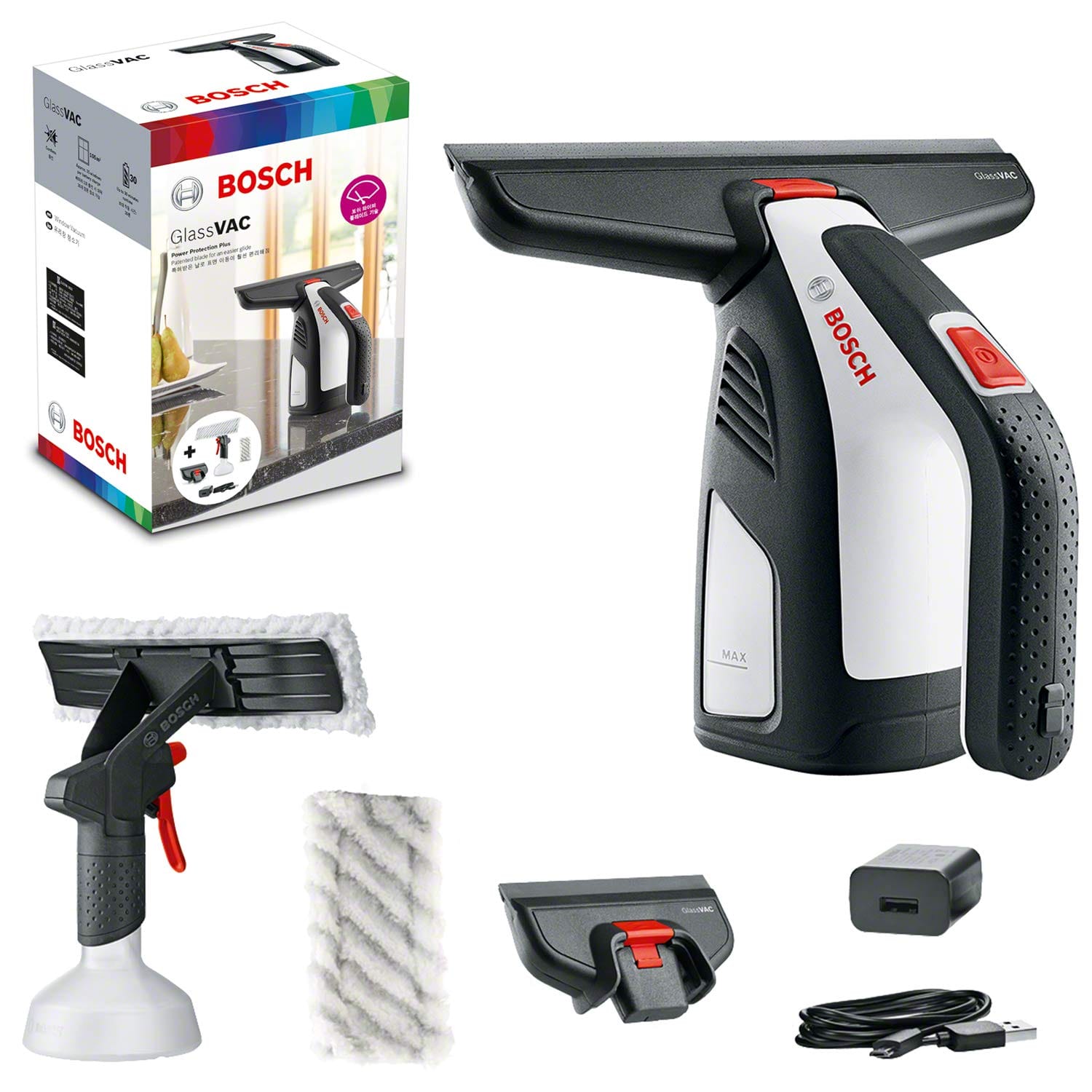 Bosch GlassVac Battery-Powered Window Vacuum Cleaner for Streak-Free Cleaning