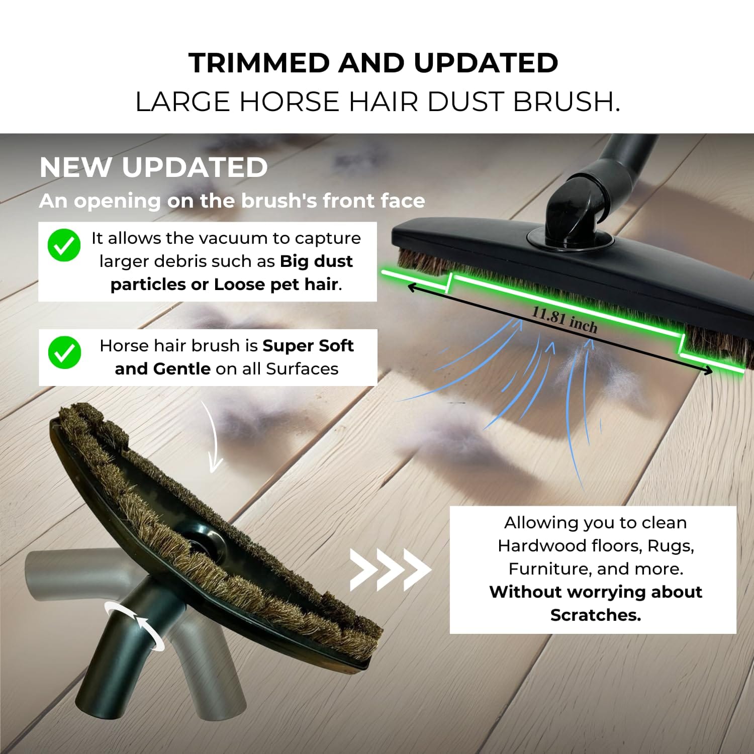 Universal Vacuum Attachment Kit with Hardwood Floor Brush Head & Crevice Tool - Shop-Vac Accessories & Dryer Vent Cleaner - Review Image 4
