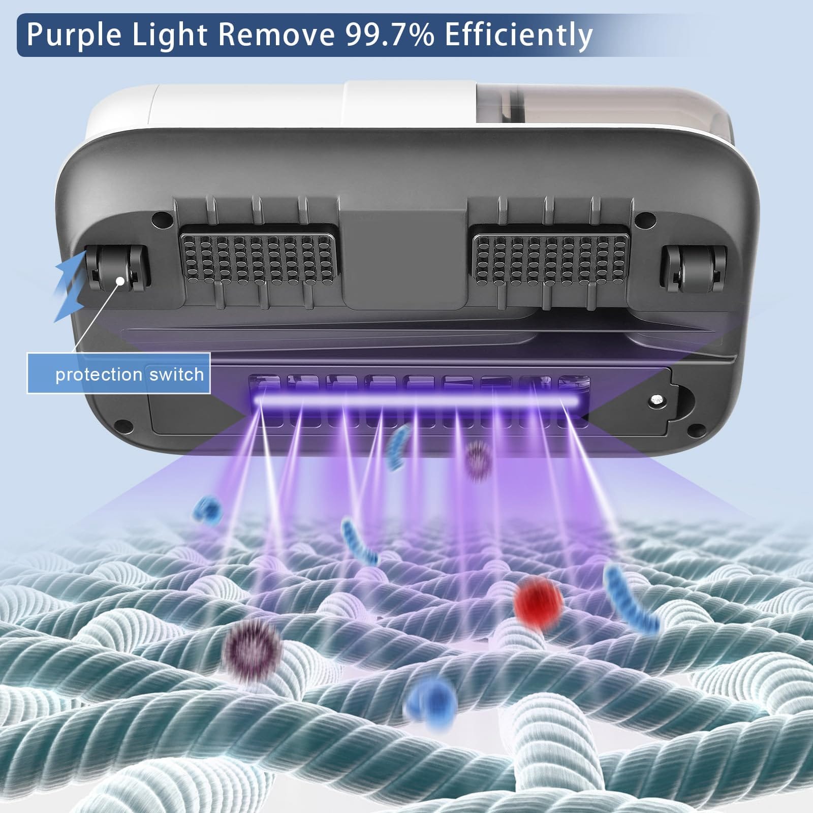 Masterhome Mattress Vacuum Cleaner with UV Light, 12Kpa Powerful Suction and HEPA Filter - Handheld Deep Cleaner for Beds, Mattresses, Pillows, Sofas, Carpets - Review Image 3