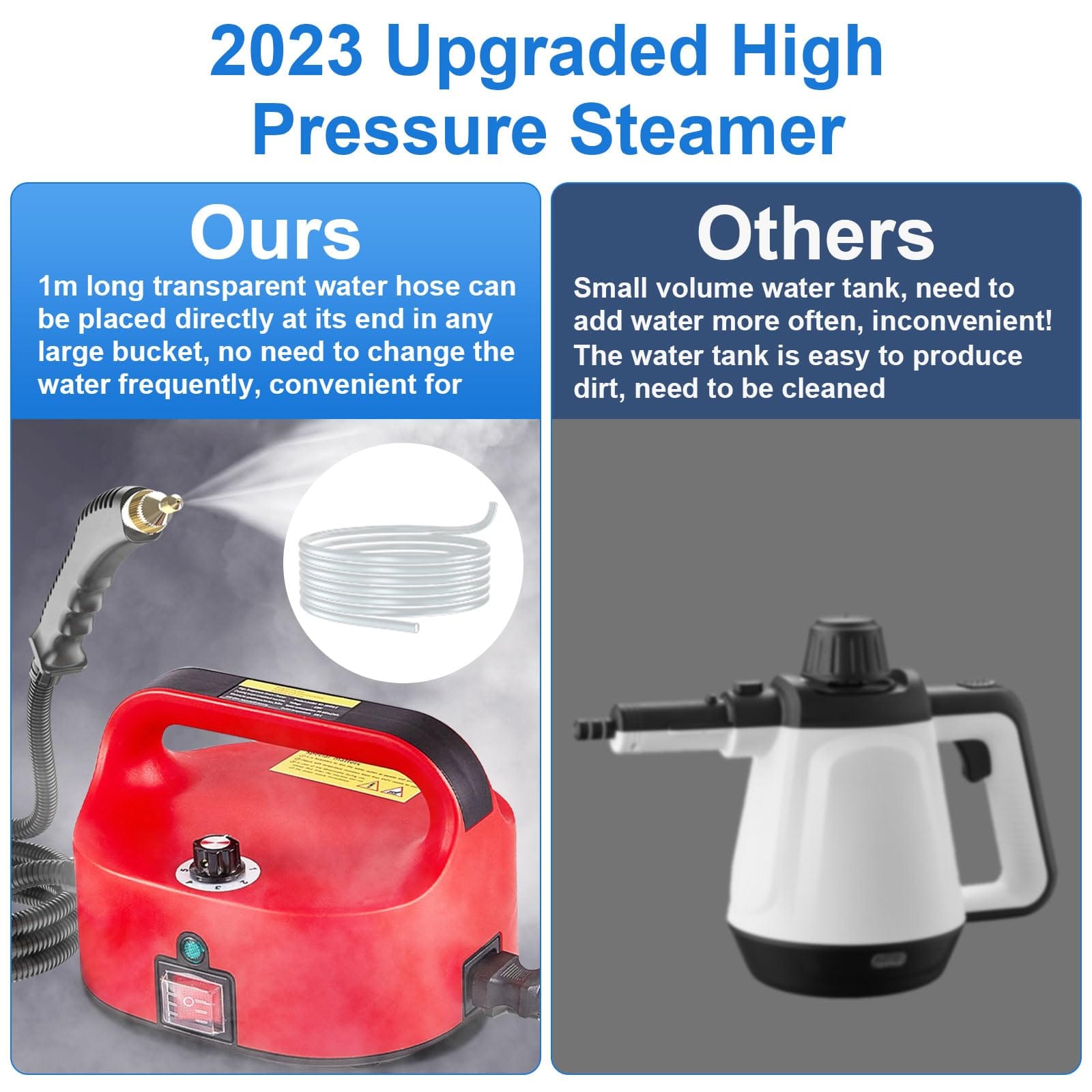 Goyappin 2500W Portable High Temperature Steam Cleaner for Bed Bugs, Car Detailing, Furniture, Kitchen, Bathroom - Multi-Use Handheld Steamer - Review Image 3