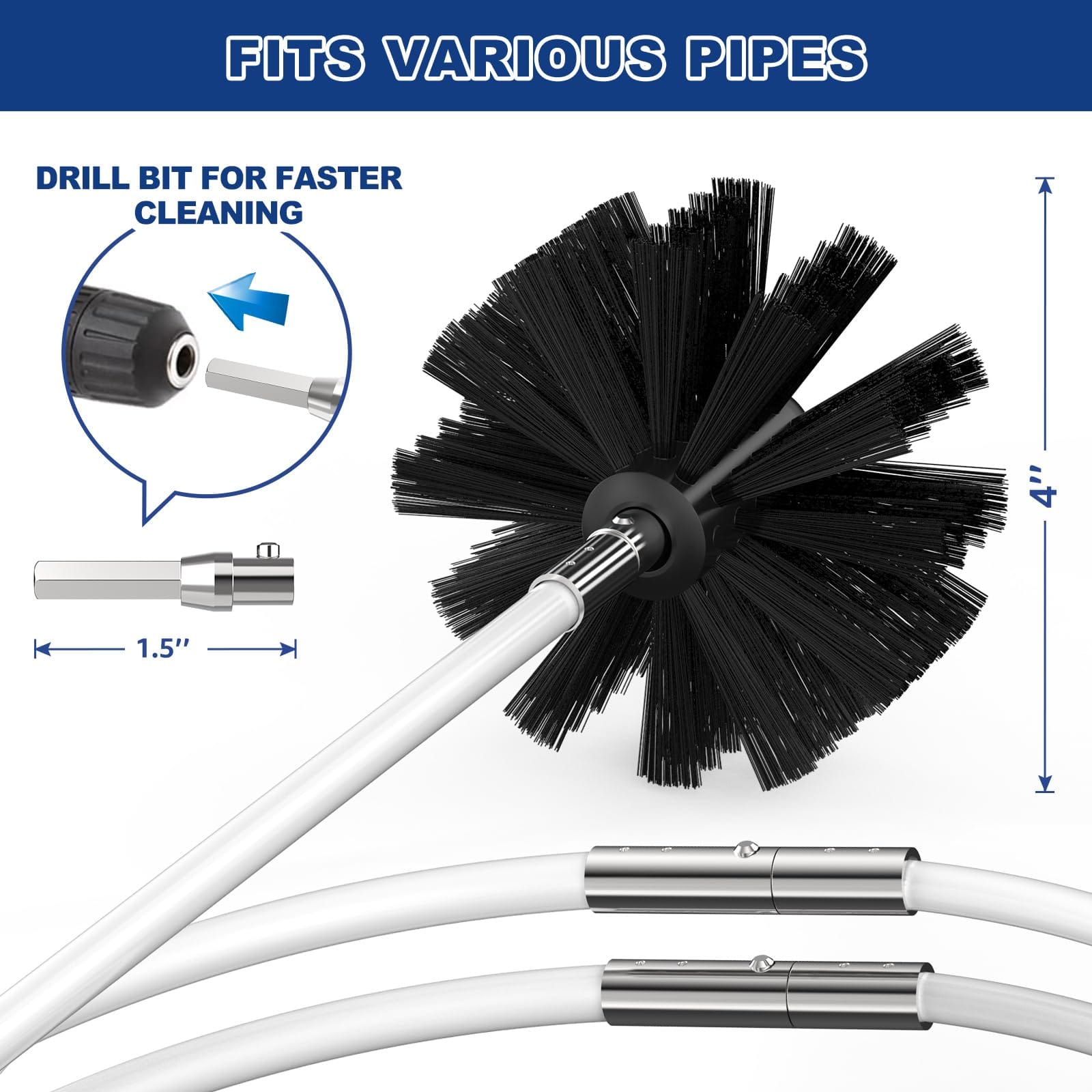 Petode 32 Feet Dryer Vent Cleaner Kit with Drill Attachment for Efficient Cleaning and Safety - Review Image 3