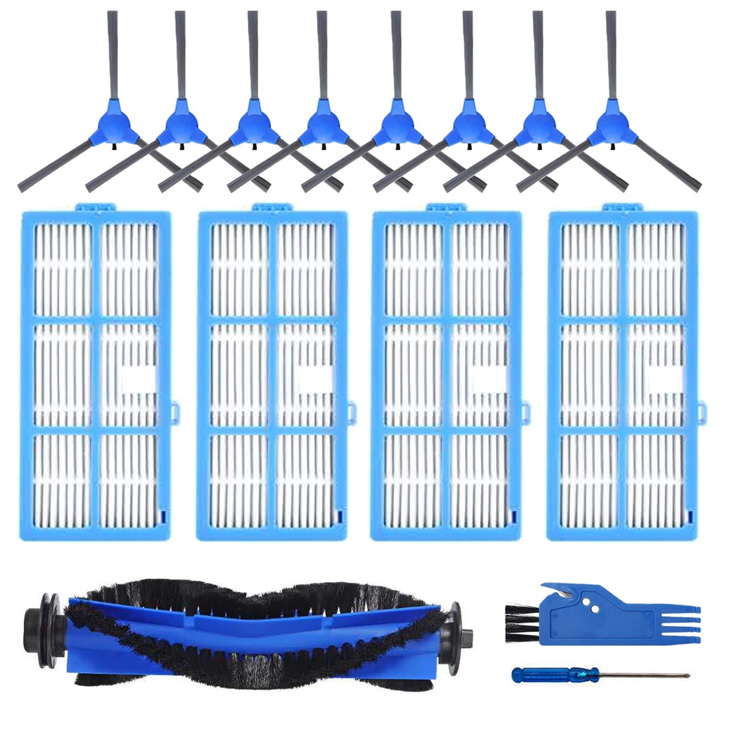 HEPA Filter Compatible Replacement Parts Set for Goovi 1600Pa D380 D382, Coredy R3500 R3500S R550(R500+) R650 R600 R700 R750, Imartine C800 D900 D900C, Deenkee Dk600, Bagotte Bg600 Robot Vacuums - Lightweight Accessories Kit