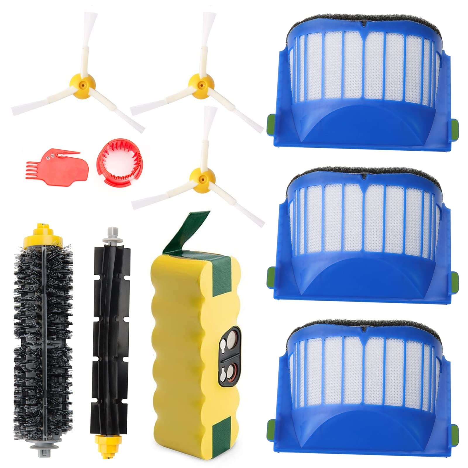 Efluky 3500mAh Ni-MH Replacement Battery & Accessories Kit for iRobot Roomba 600 Series - Compatible with Roomba 600 610 614 620 625 630 635 640 645 650 655 660 665 670 680 690