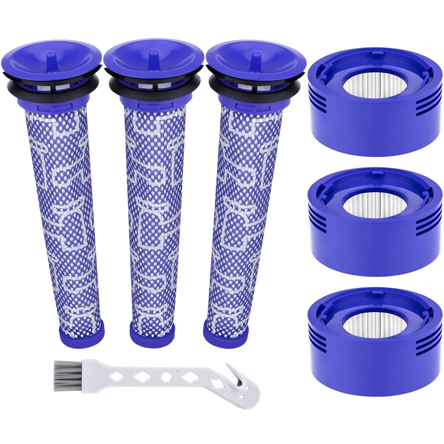 Leadaybetter Vacuum Filter Replacement Kit for Dyson V7 V8 Cordless Stick Vacuum, 3 Pre & 3 Post Filters, Compare to Part # 965661-01 & 967478-01