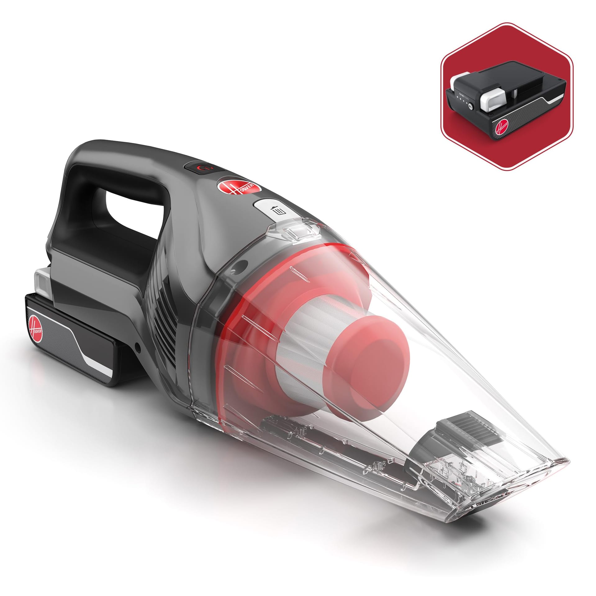 Lightweight Hoover Onepwr Cordless Handheld Vacuum Cleaner with Powerful Suction and Long Lasting Battery, Gray