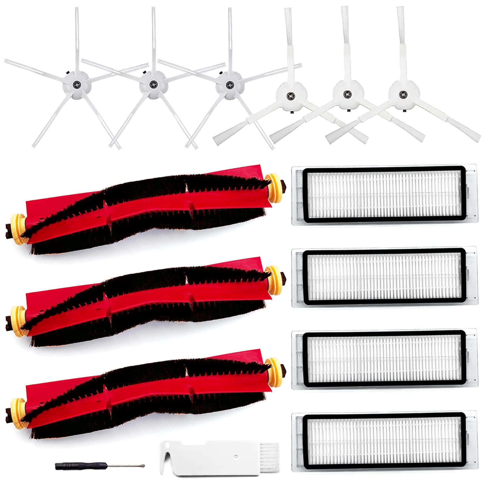 Replacement Parts Kit for Roborock Xiaomi Mijia Robot Vacuum - 13 Packs Main Brushes, Filters, Side Brushes