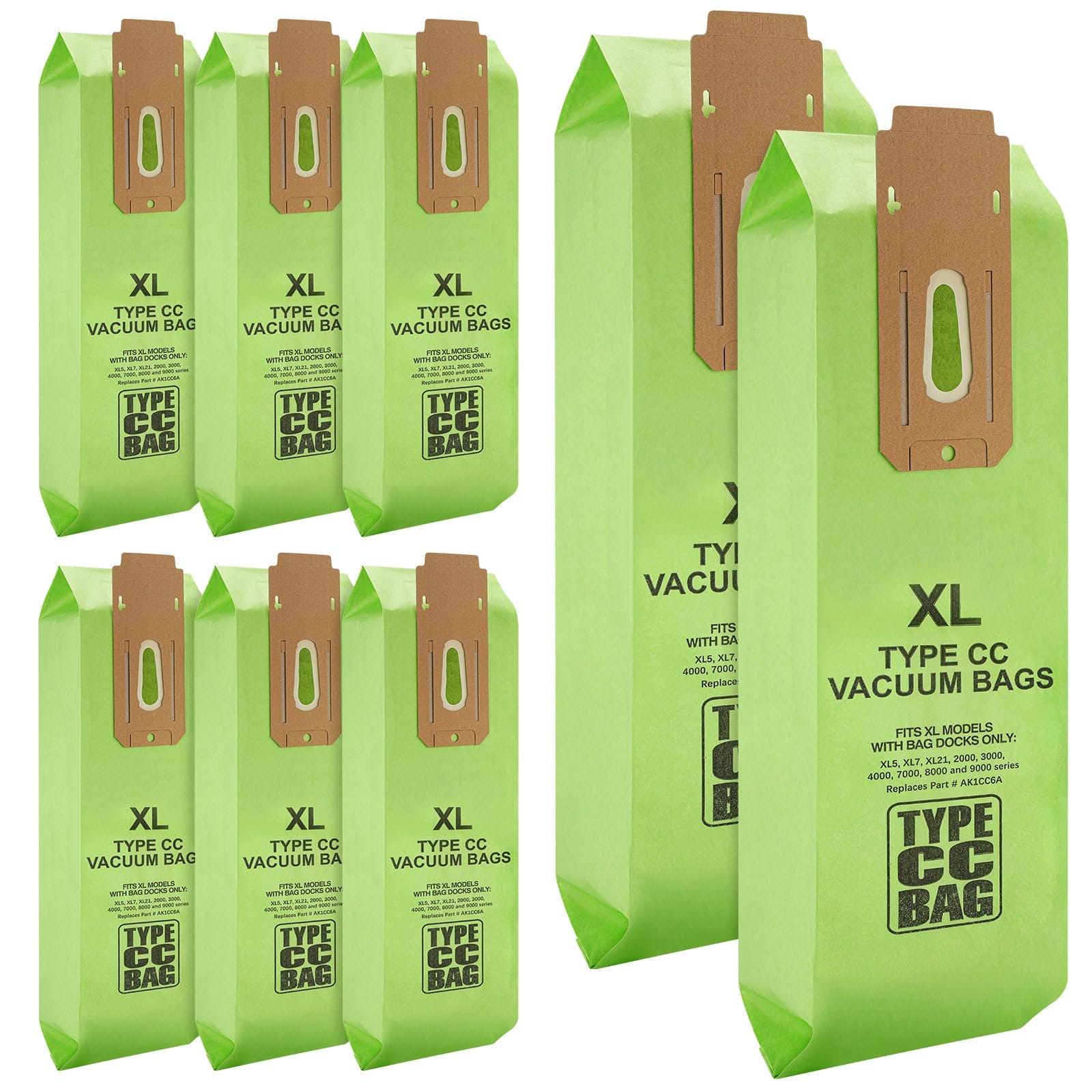 8-Pack Oreck Type Cc Vacuum Bags Compatible with Oreck XL Upright Vacuum Cleaner - Replaces Part # CCPK8DW