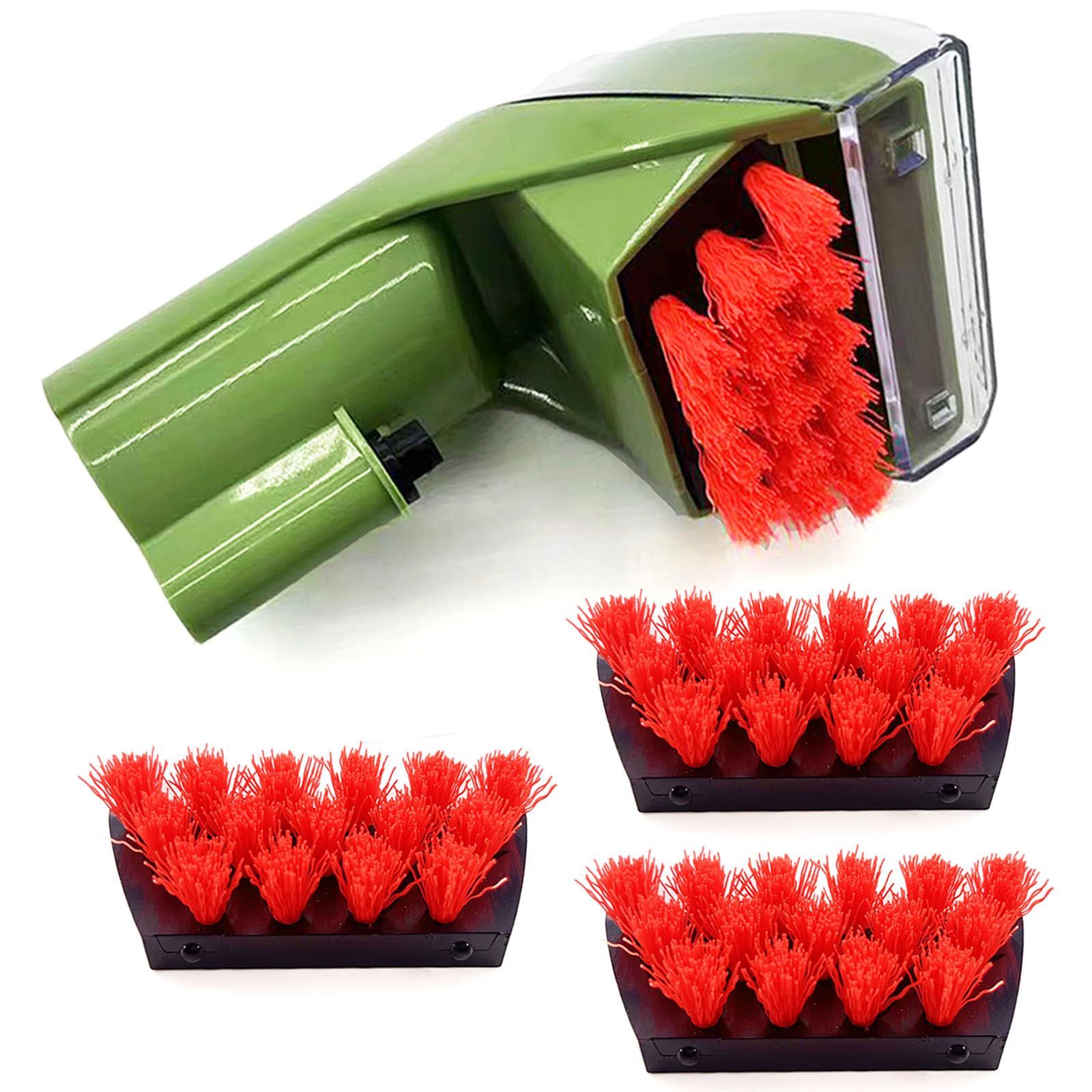 Replacement Little Green Tough Stain Brush Tool for Bissell Carpet Cleaners 1400B 1425 Series - Green (1 Brush, 3 Replacement Brushes)