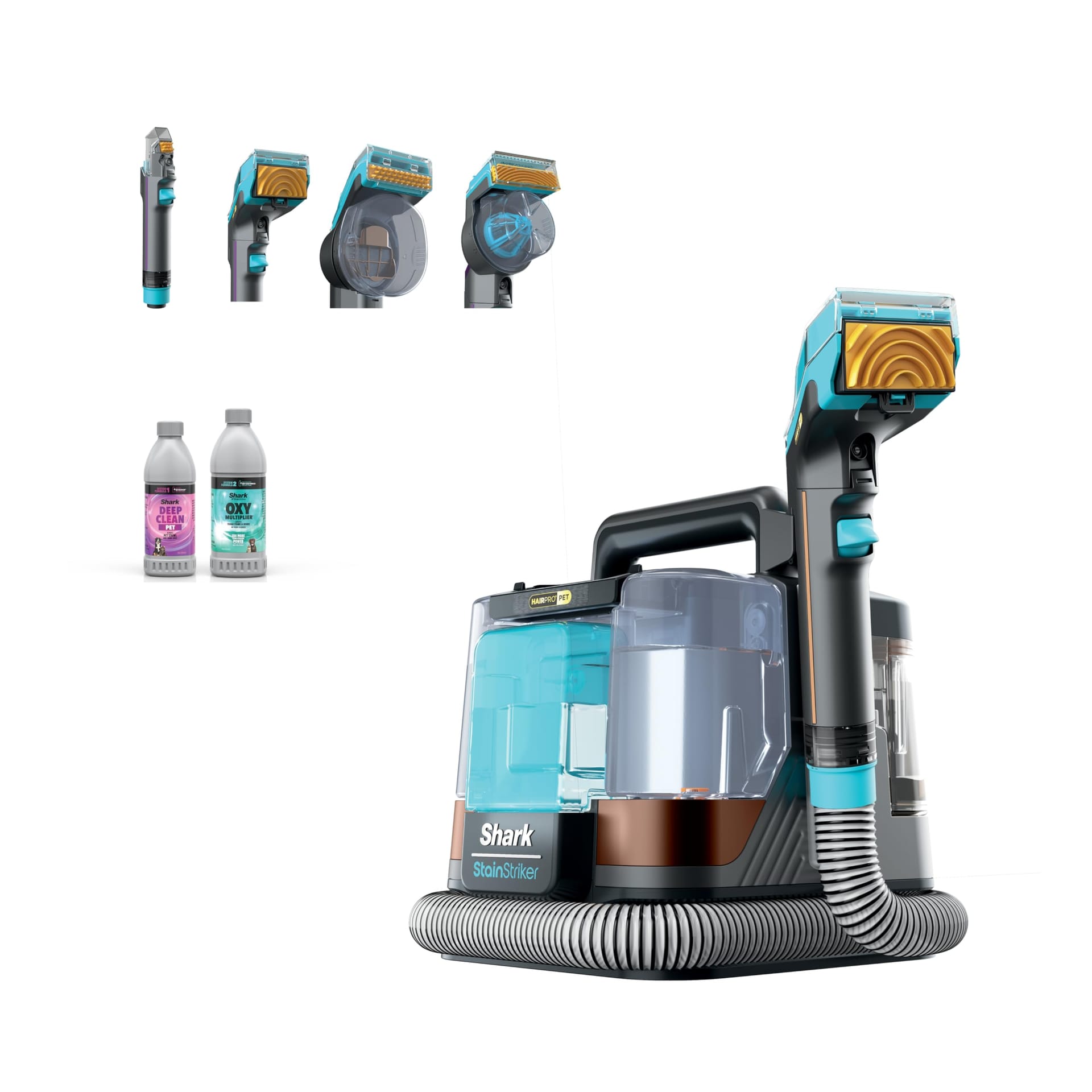 Shark Stainstriker Hairpro Pet Hair Vacuum - Portable Spot, Stain, & Odor Eliminator for Carpets, Rugs, Upholstery, Cars - Includes Bonus Accessories and Cleaning Solutions
