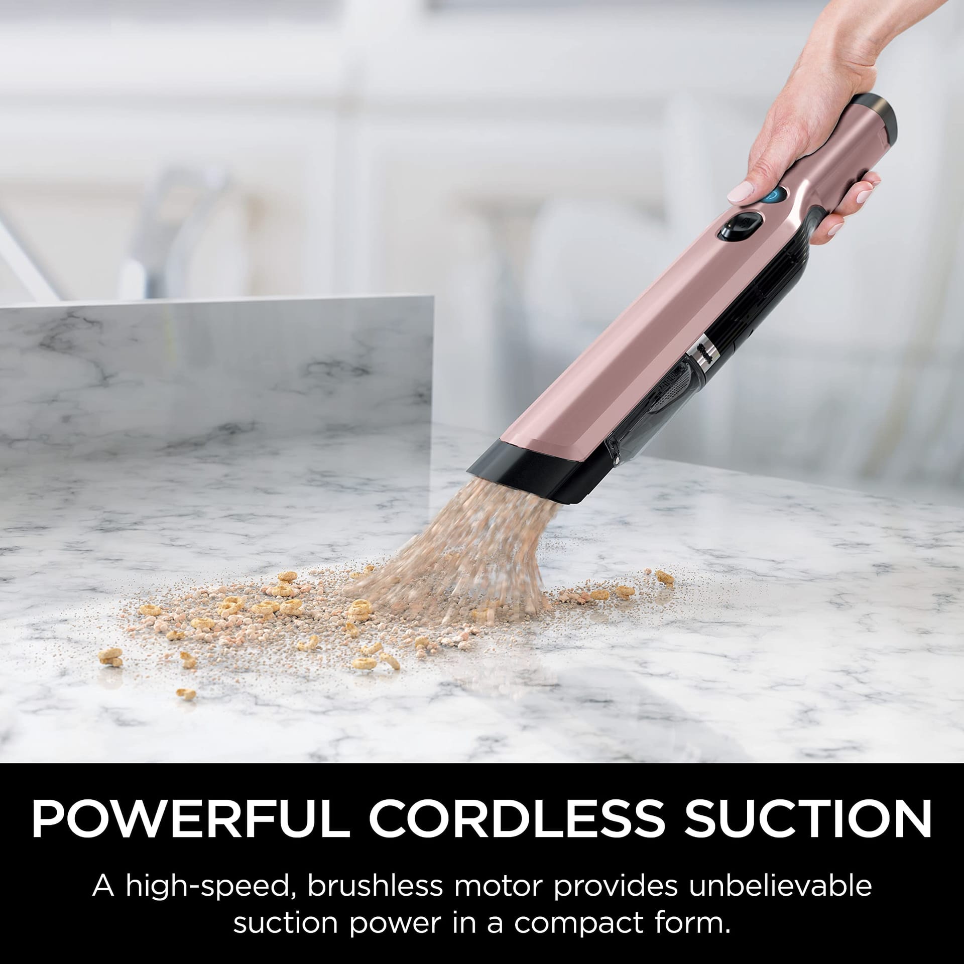 Shark WV201RGBRN Wandvac Cordless Handheld Vacuum Cleaner - Rose Gold, Lightweight Portable 1.4 lbs, Powerful Suction, Charging Dock, One-Touch Empty - Review Image 3