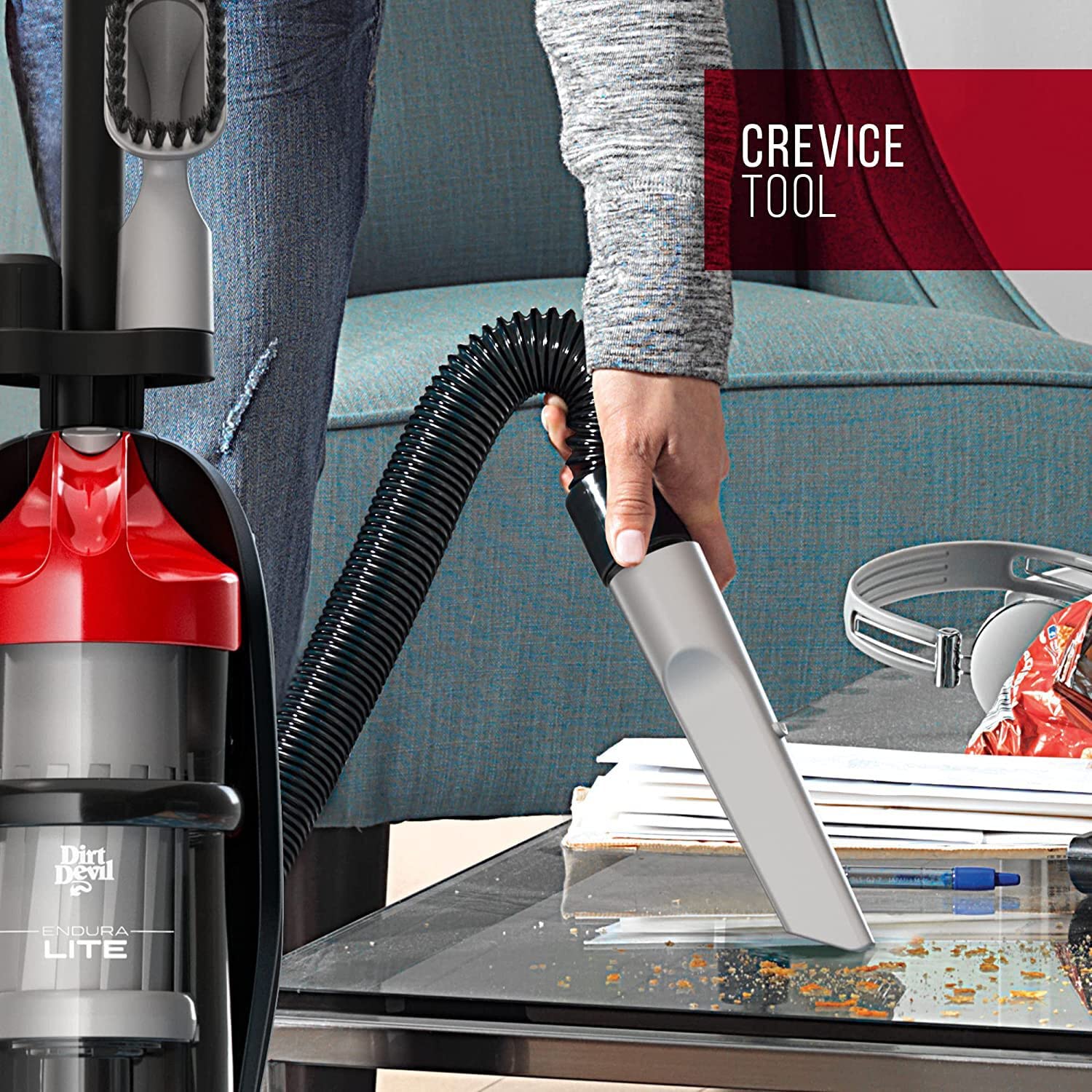 Lightweight Dirt Devil Endura Lite Bagless Vacuum Cleaner for Carpet and Hard Floors, Red - Review Image 5