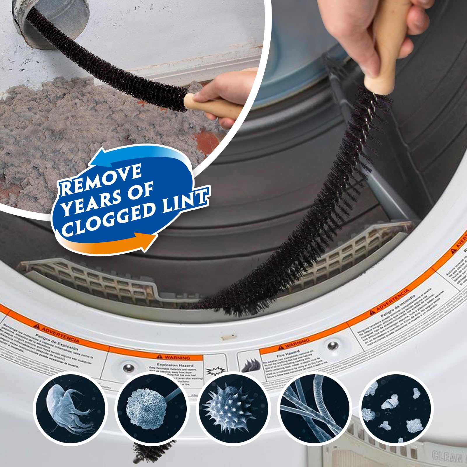 Holikme Dryer Vent Cleaner Kit with Vacuum Hose Attachment - Black - Review Image 4