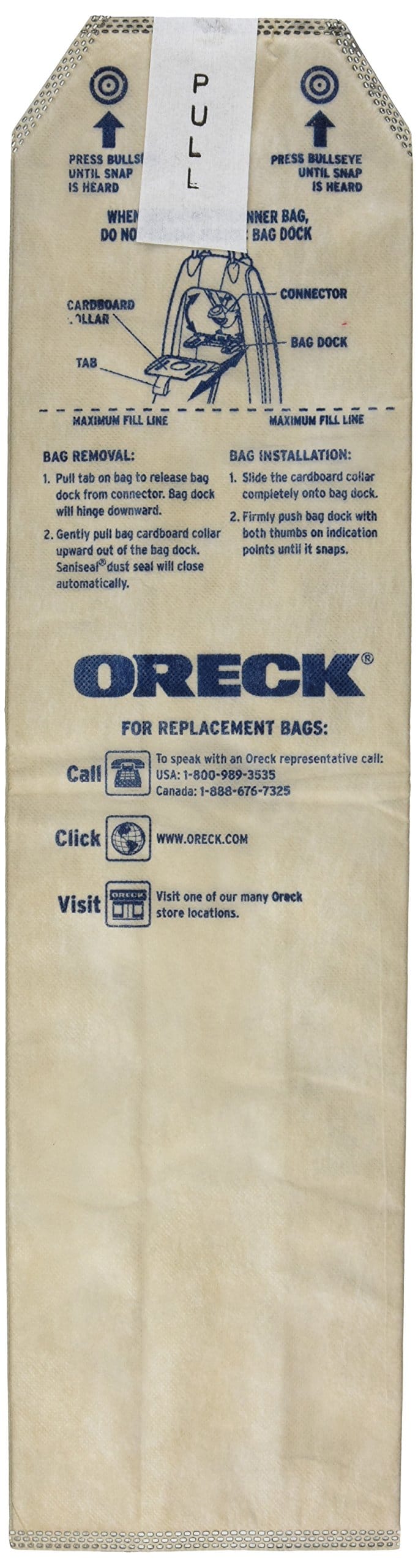 Oreck Genuine Hepa Vacuum Cleaner Bags for Magnesium Upright - Pack of 6 with Odor Fighting Technology
