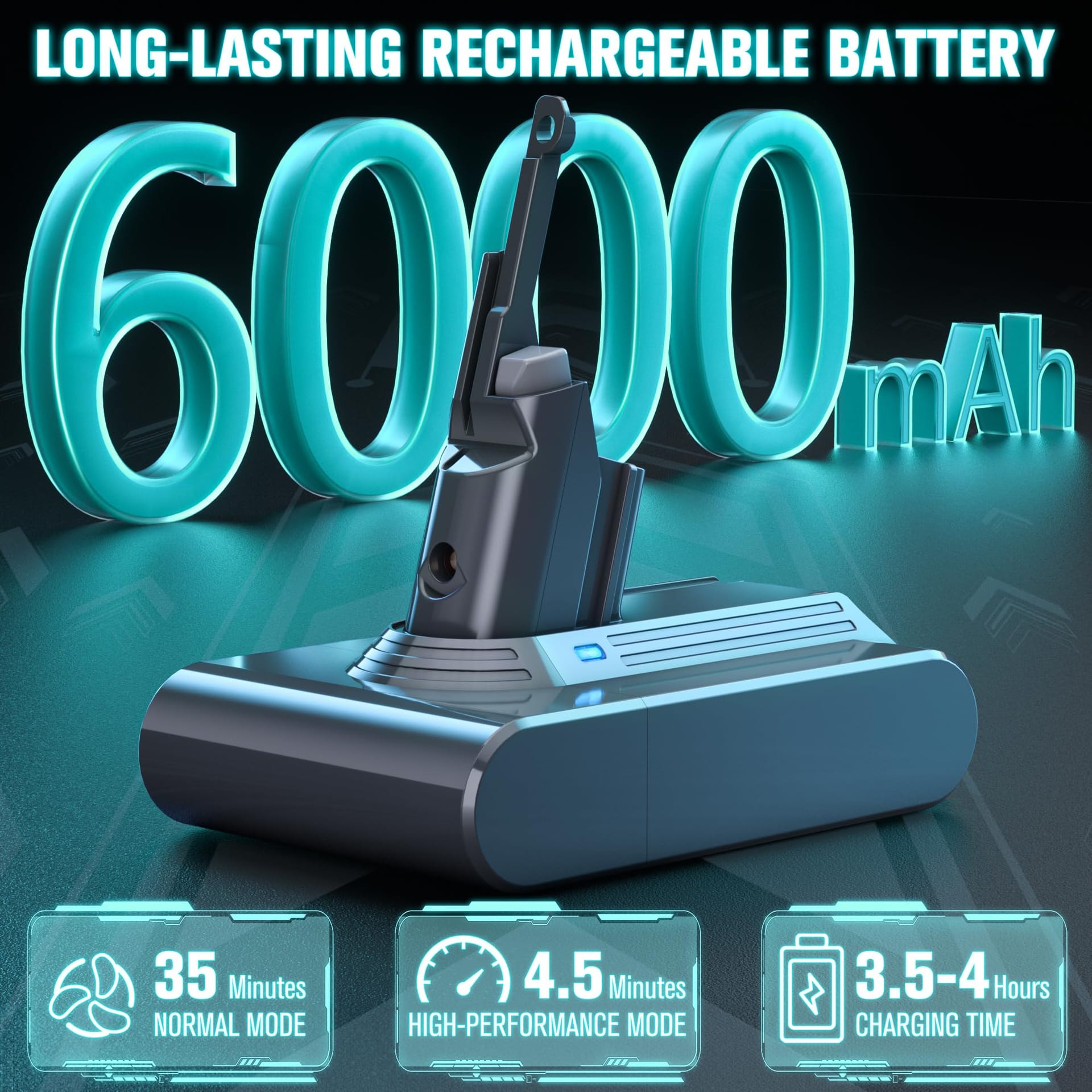6000mAh V7 Animal Battery Replacement Compatible with SV11 V7 Motorhead V7 Animal V7 Trigger V7 HEPA V7 Car+Boat V7 Absolute Handheld Vacuum Cleaners - Review Image 3