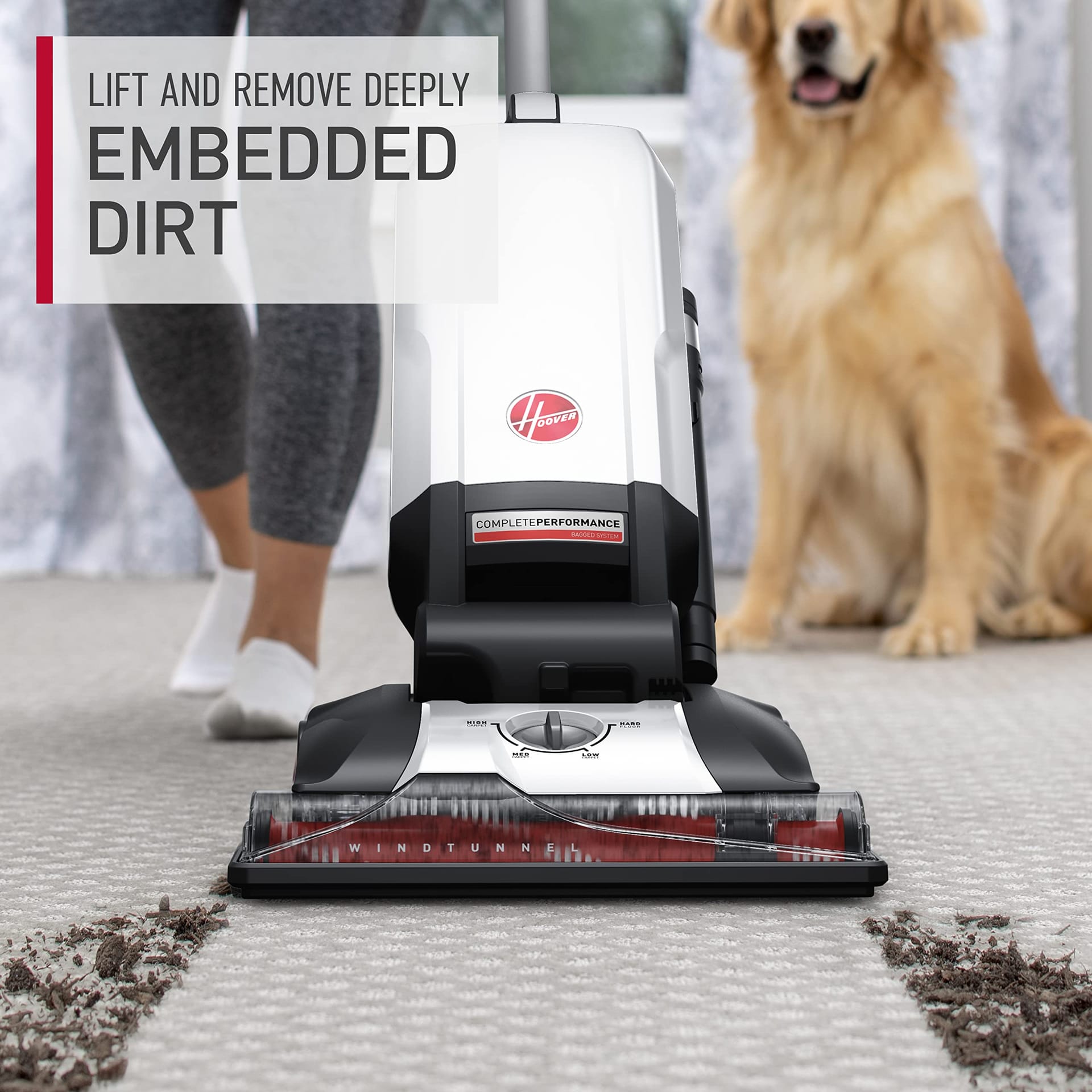 Hoover Complete Performance Corded Bagged Upright Vacuum Cleaner, Pet Hair Vacuum, Uh30651, White - Review Image 2