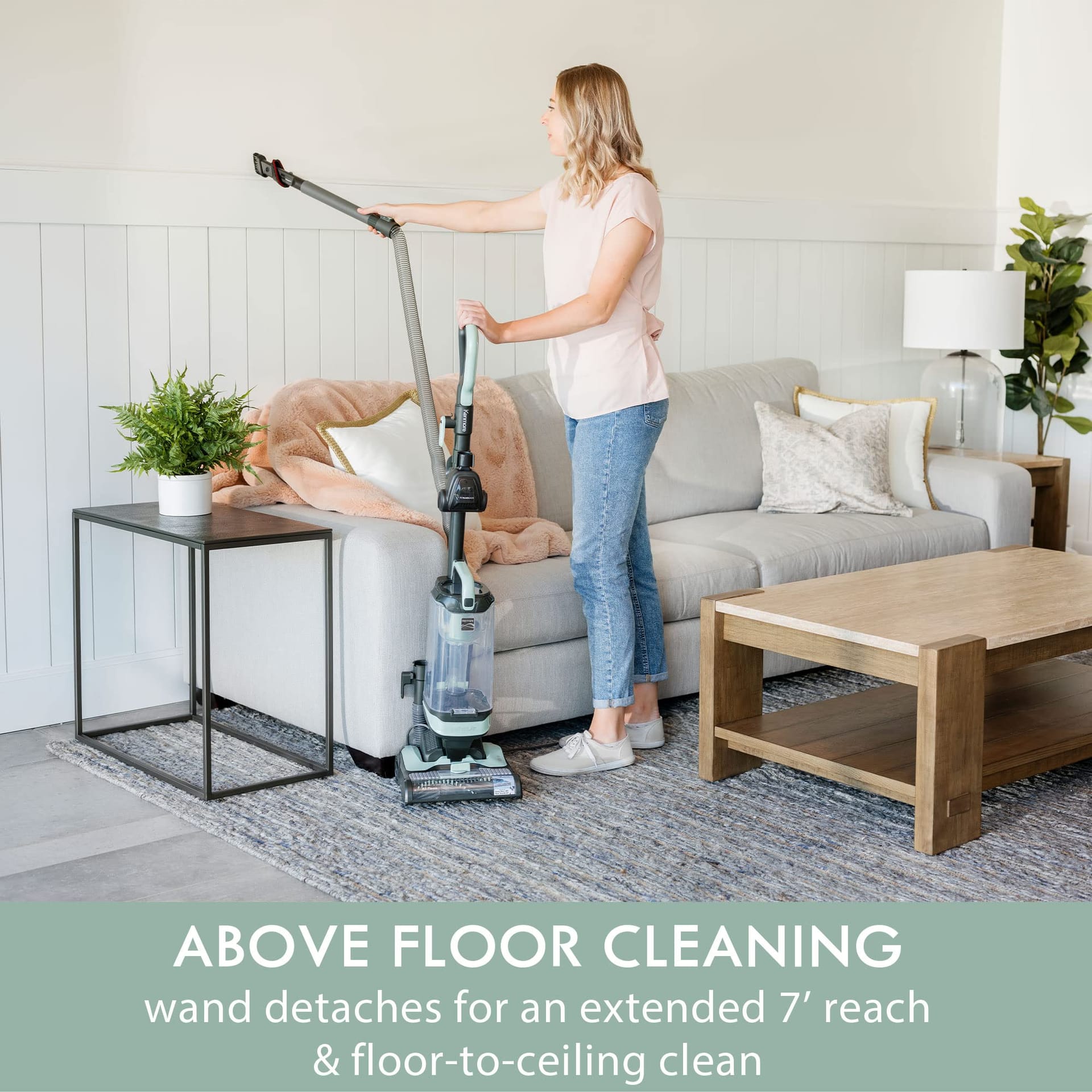 Kenmore Du1275 Bagless Upright HEPA Filter Vacuum Cleaner with Swivel Steering, Hair Eliminator Brushroll, Lightweight Design, and Extended Reach, Light Green - Review Image 5