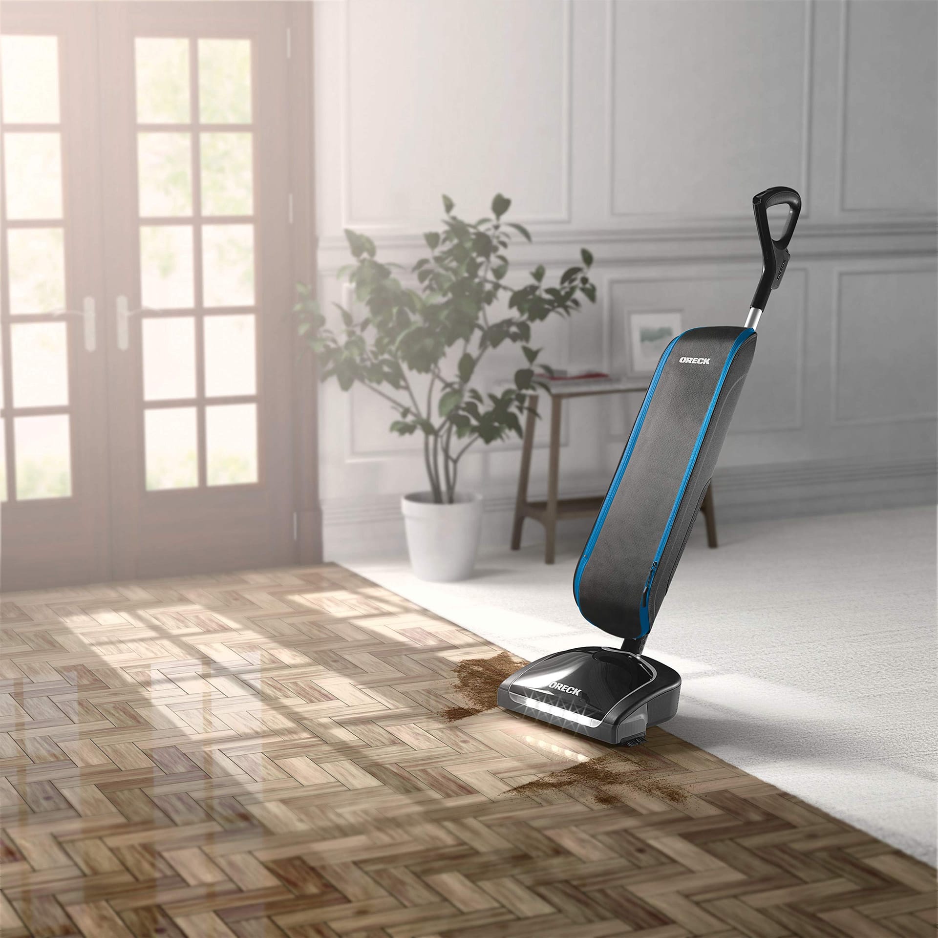 Powerful Oreck HEPA Bagged Upright Vacuum Cleaner for Carpet and Hard Floor - Lightweight UK30205PC, Blue - Review Image 2