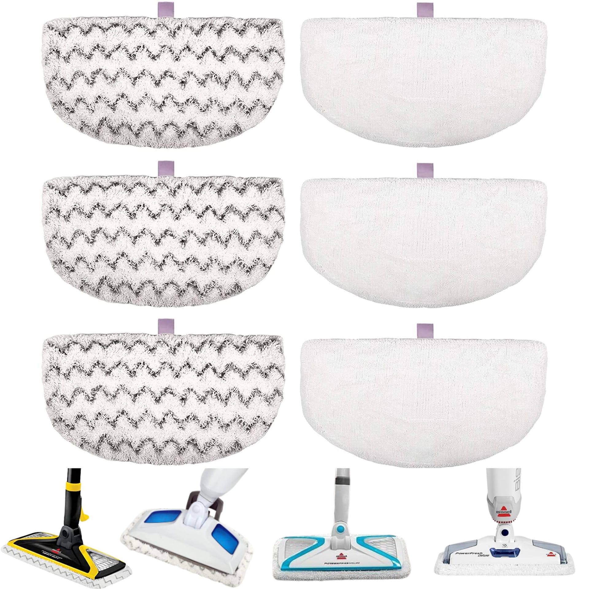 Flammi Steam Mop Replacement Pads for Bissell PowerFresh 1940 1806 1440 1544 2685A 2075A - Pack of 2 (Part# 5938)