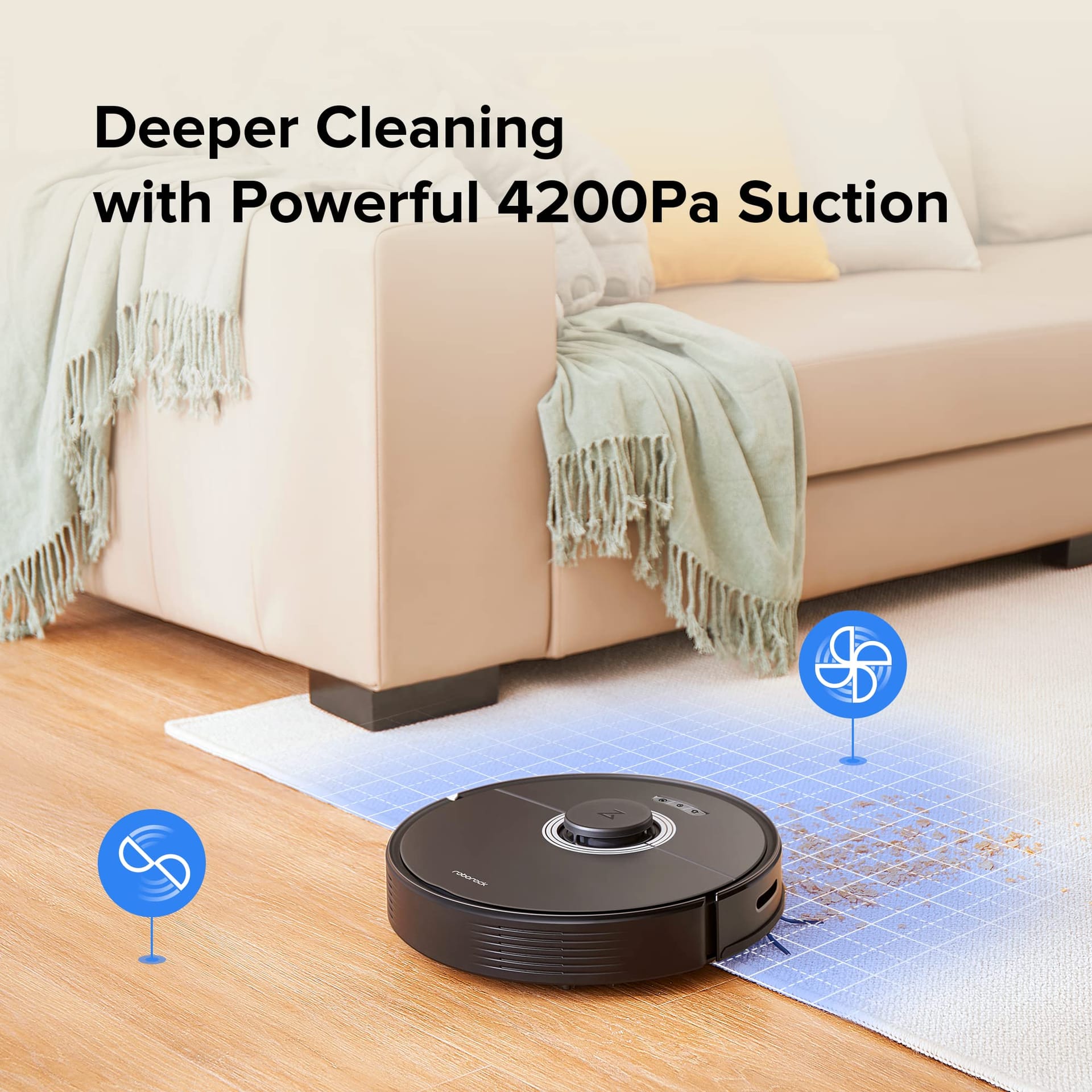 Roborock Q7 Max+ Robot Vacuum With Auto-Empty Dock Pure, 4200Pa Suction, App-Controlled Mopping, 7-Week Hands-Free Cleaning, Alexa Compatible - Review Image 3