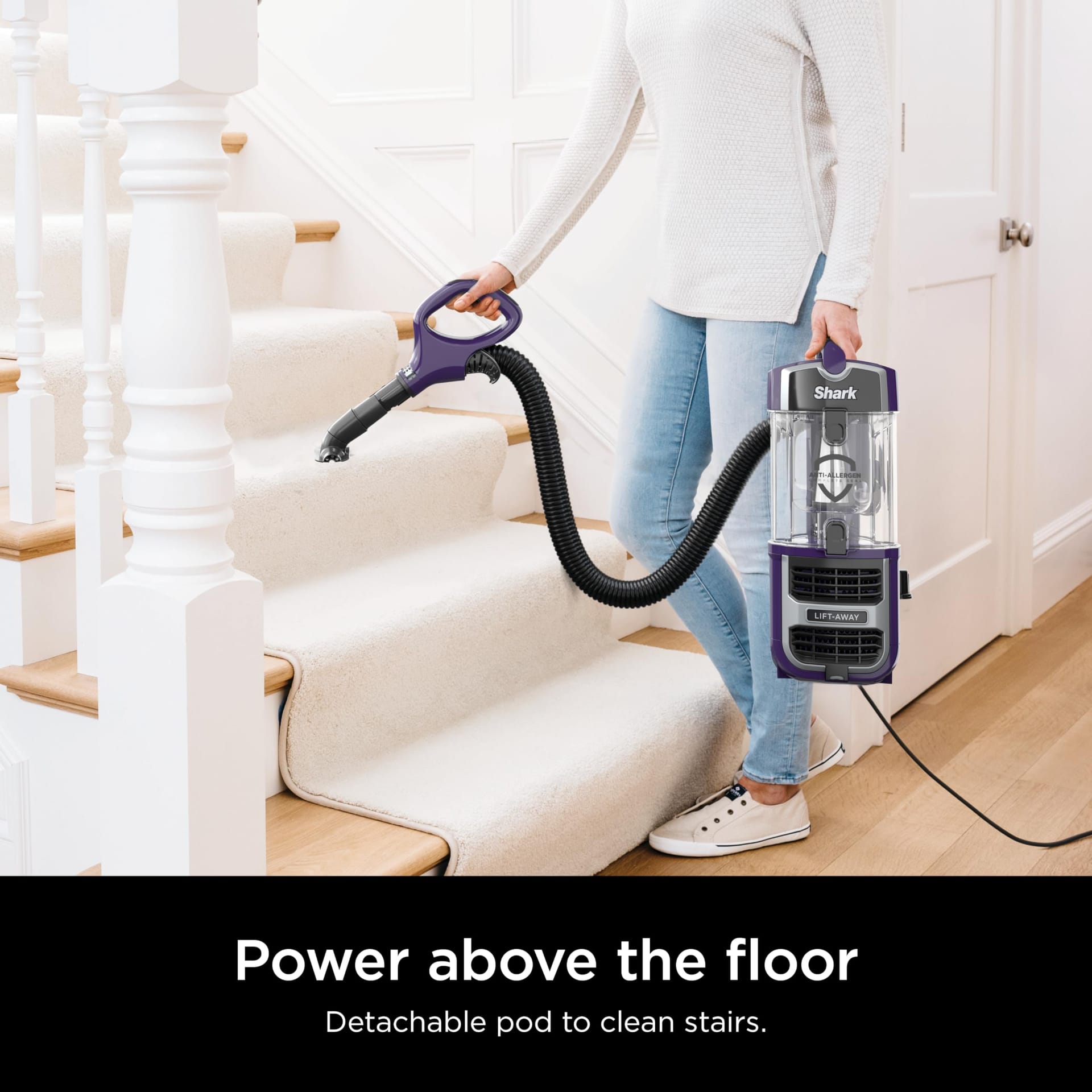 Shark Zd201 Lift-Away Upright Vacuum with PowerFins, Self-Cleaning Brushroll, HEPA Filter, LED Headlights - Eggplant - Review Image 5