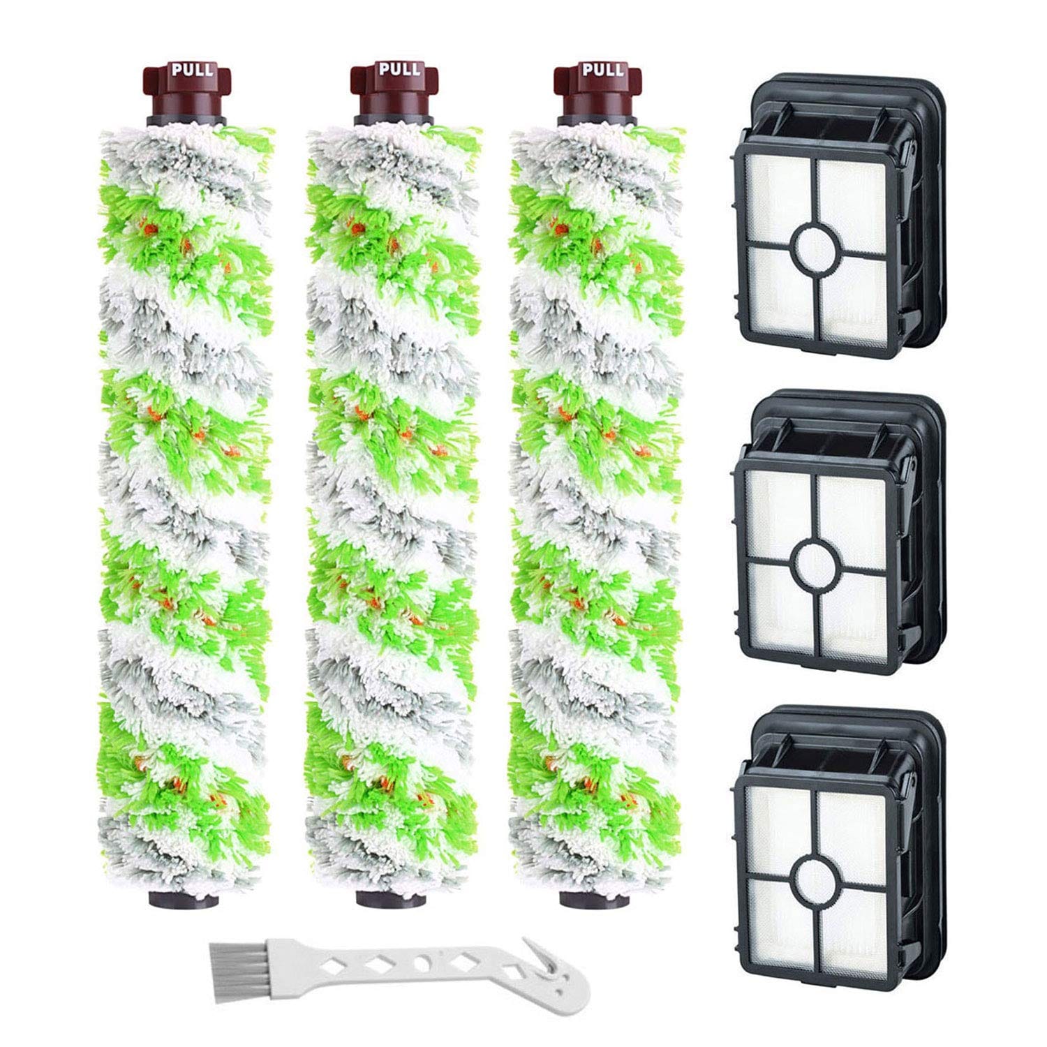 Lemige 3 Pack Multi-Surface Pet Pro Brush Rolls & Replacement Vacuum Filters for Bissell Crosswave Pet Pro