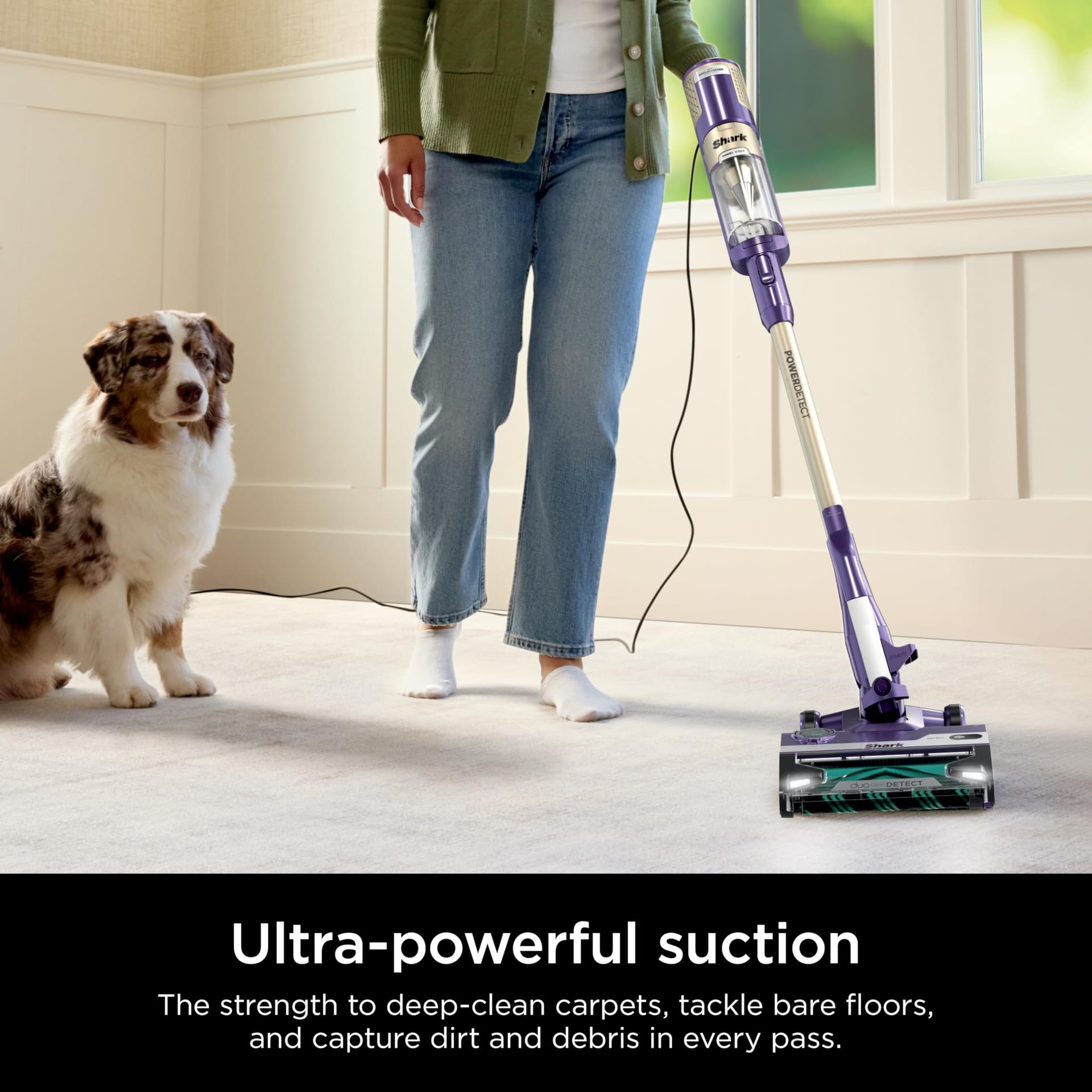 Shark Powerdetect Ultra-Light Corded Stick Vacuum with Duoclean Technology and Self-Cleaning Brushroll - Review Image 2