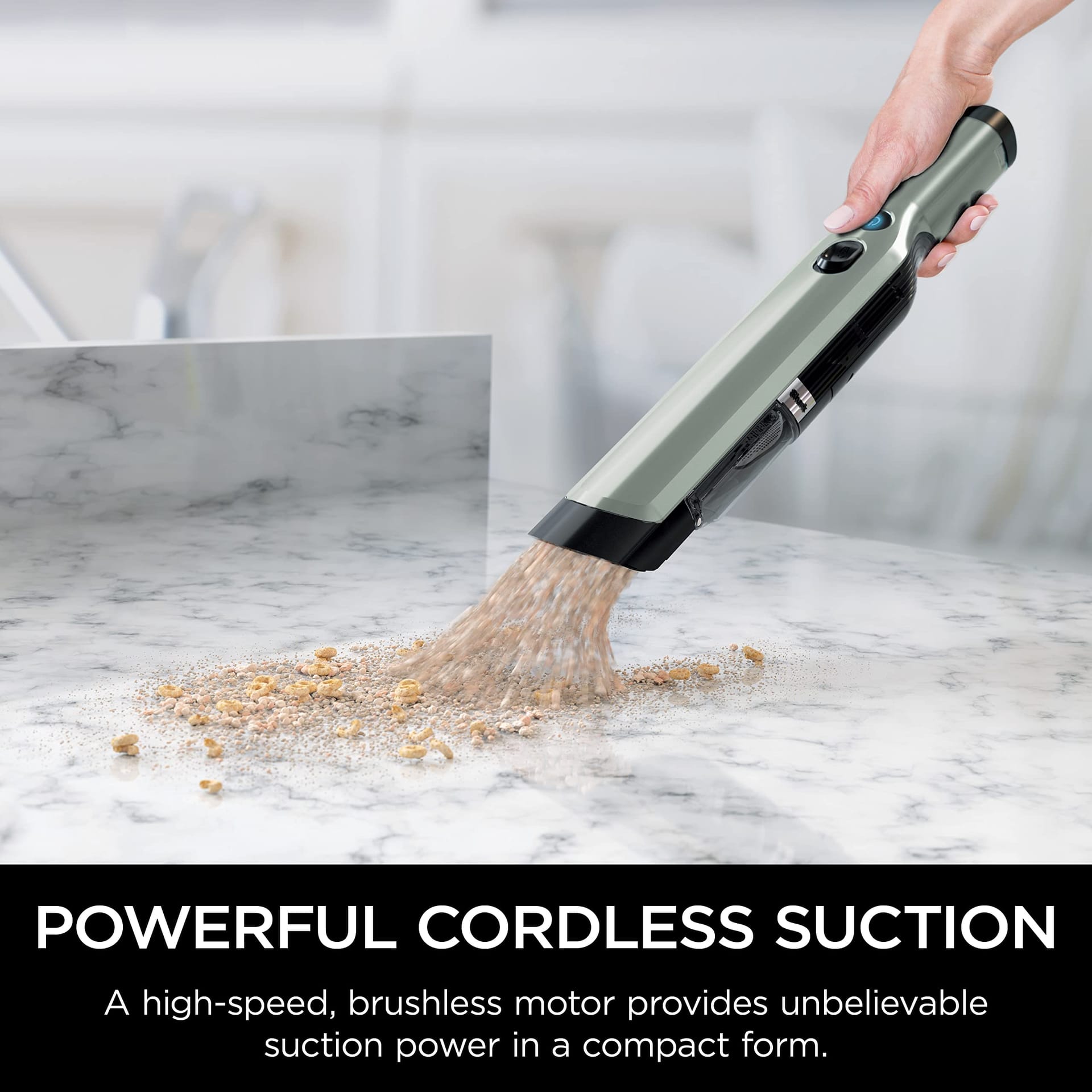 Lightweight Shark Wandvac Cordless Handheld Vacuum with Powerful Suction, Charging Dock, and One-Touch Empty - Sage Green - Review Image 3