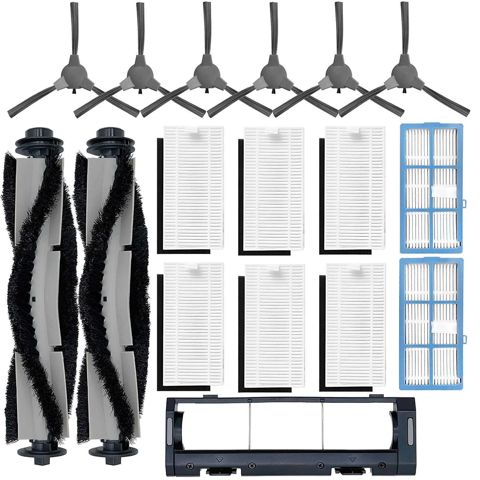 Replacement Parts Kit for Ionvac Smartclean 2000 Robovac Robot Vacuum - 2 Main Brush, 1 Brush Cover, 6 Hepa Filters, 6 Side Brush, 2 Hepa Filter With Shell